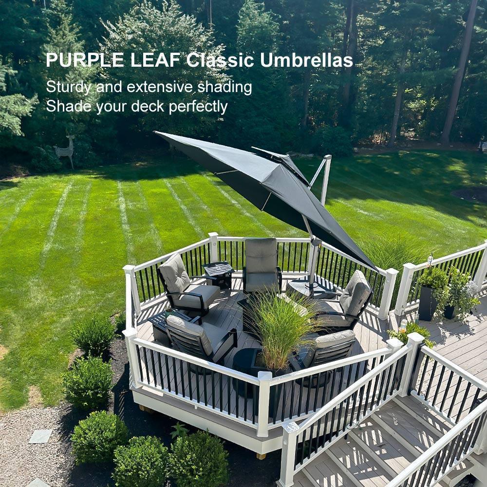 PURPLE LEAF Large Rectangular Porch Umbrella Outside Cantilever Patio Yard Umbrella - Image 121