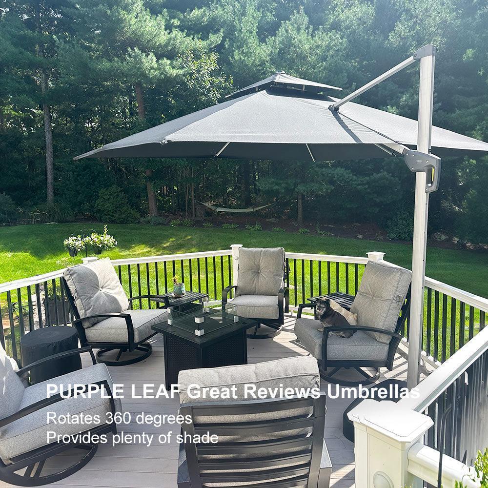 PURPLE LEAF Large Rectangular Porch Umbrella Outside Cantilever Patio Yard Umbrella - Image 122