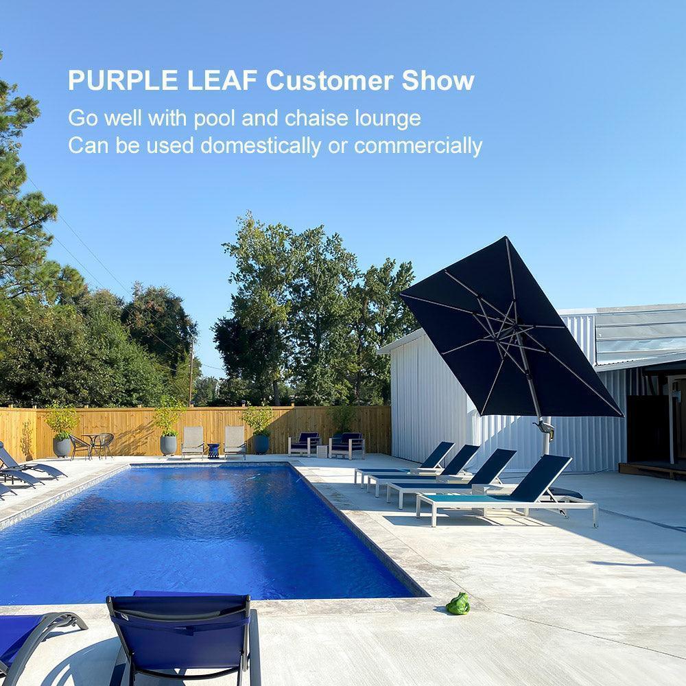 PURPLE LEAF Large Rectangular Porch Umbrella Outside Cantilever Patio Yard Umbrella - Image 123
