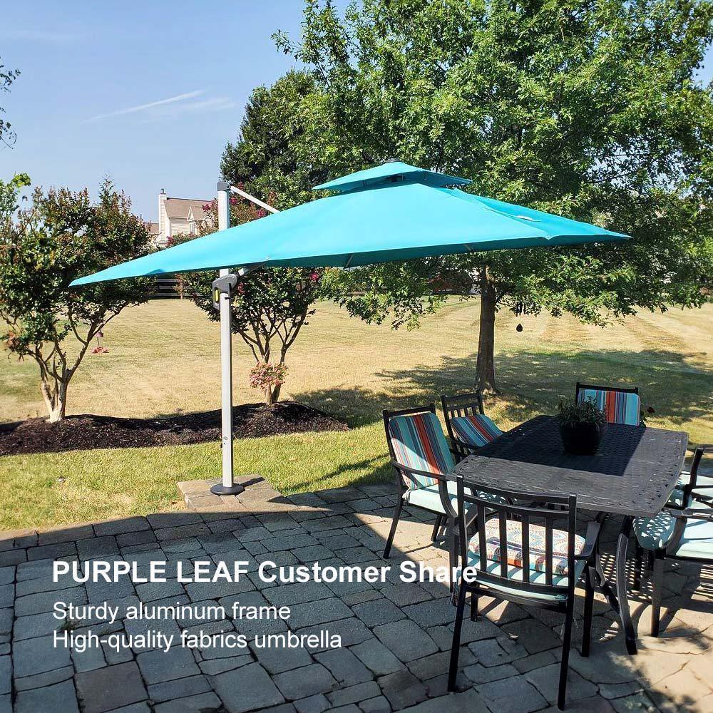PURPLE LEAF Large Rectangular Porch Umbrella Outside Cantilever Patio Yard Umbrella - Image 125