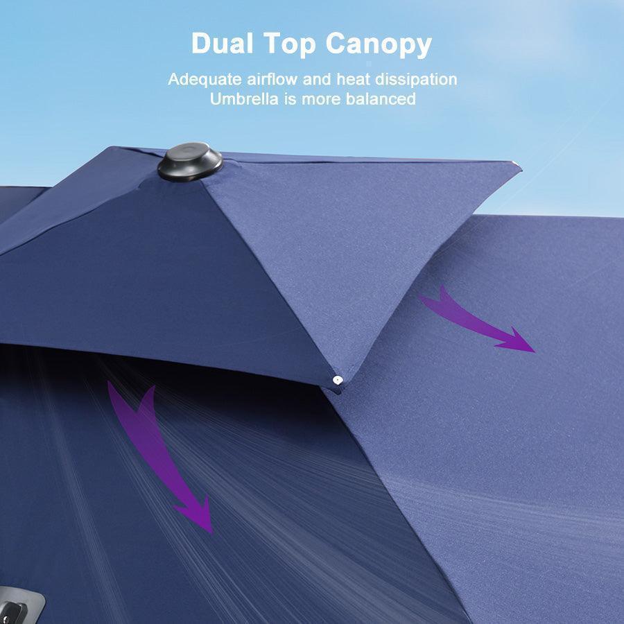 PURPLE LEAF Large Rectangular Porch Umbrella Outside Cantilever Patio Yard Umbrella - Image 132