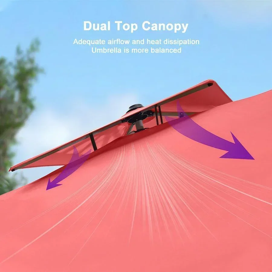 PURPLE LEAF Large Rectangular Porch Umbrella Outside Cantilever Patio Yard Umbrella - Image 134