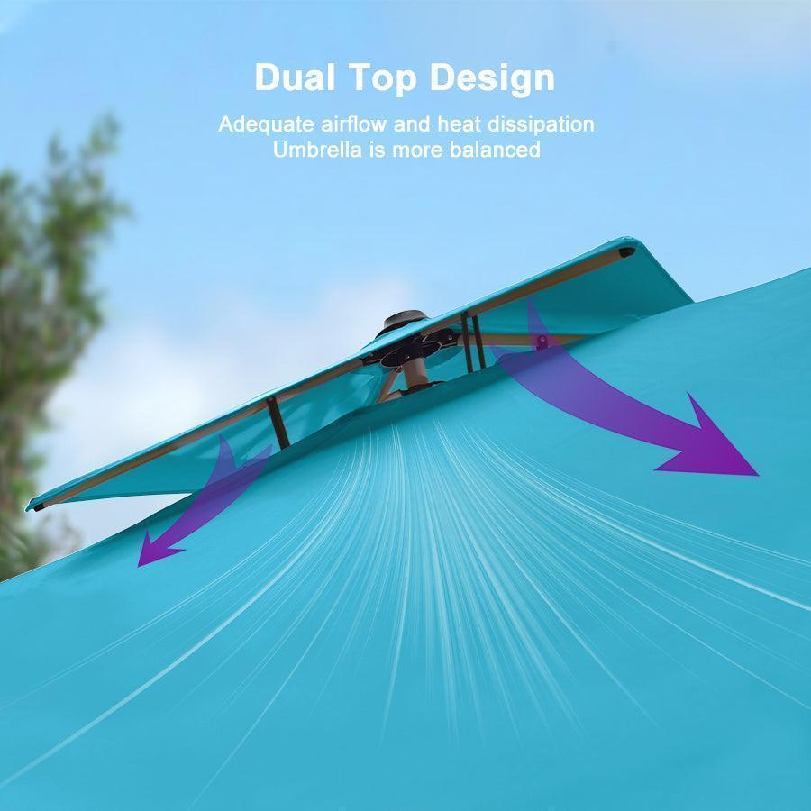 PURPLE LEAF Large Rectangular Porch Umbrella Outside Cantilever Patio Yard Umbrella - Image 136