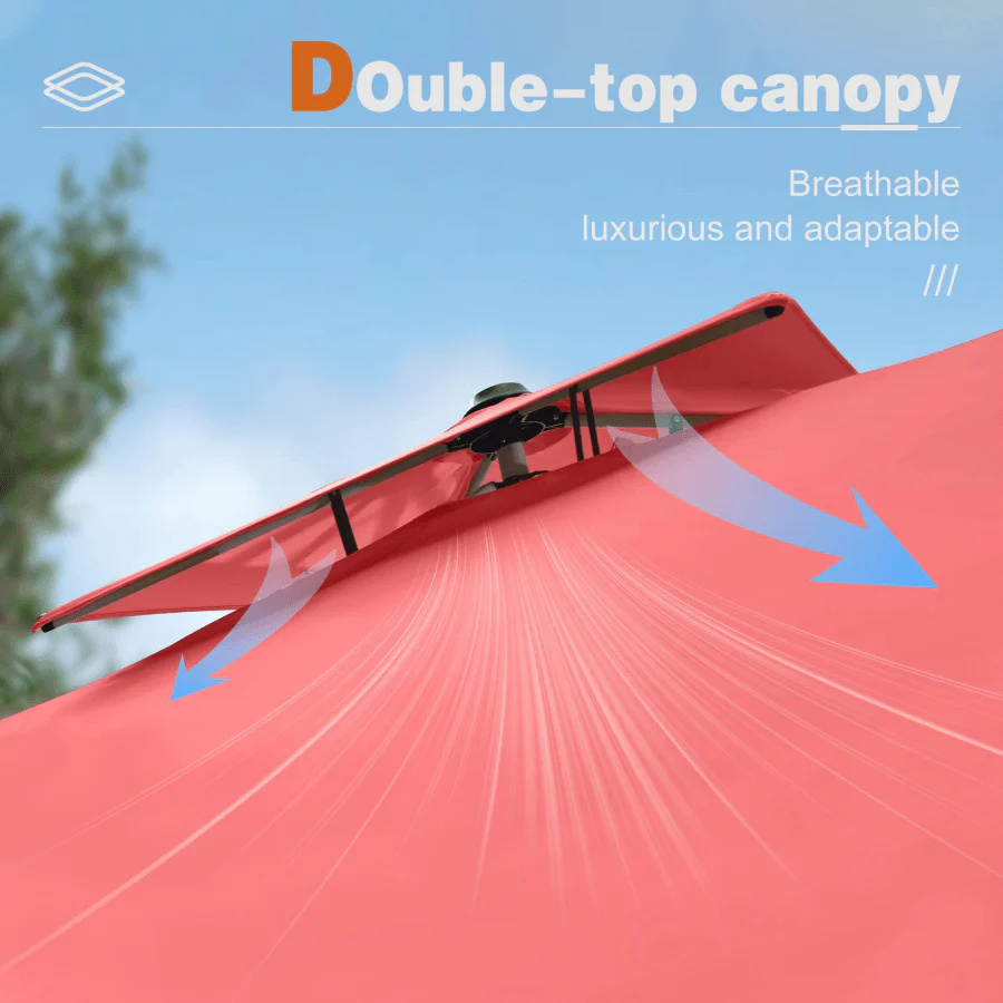 PURPLE LEAF Large Rectangular Porch Umbrella Outside Cantilever Patio Yard Umbrella - Image 28