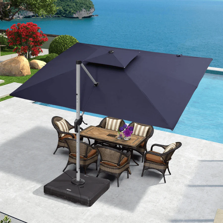 PURPLE LEAF Large Rectangular Porch Umbrella Outside Cantilever Patio Yard Umbrella - Image 30