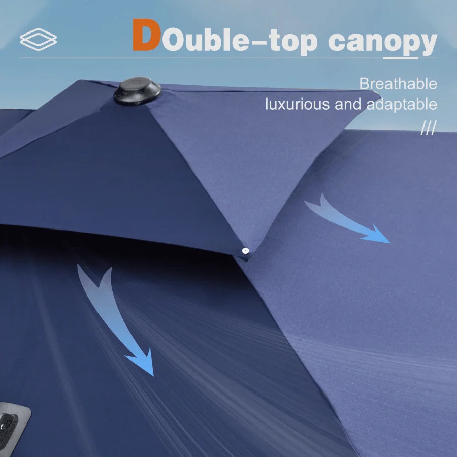 PURPLE LEAF Large Rectangular Porch Umbrella Outside Cantilever Patio Yard Umbrella - Image 32