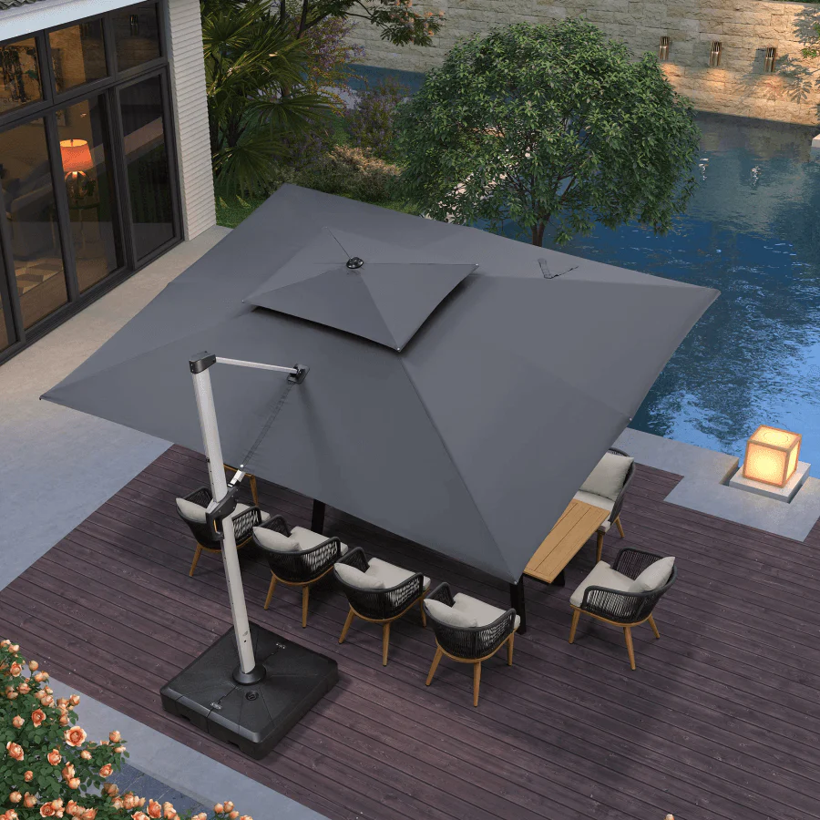 PURPLE LEAF Large Rectangular Porch Umbrella Outside Cantilever Patio Yard Umbrella - Image 34