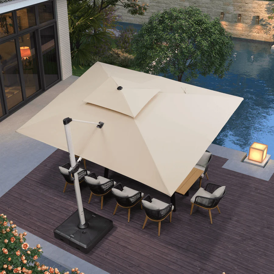 PURPLE LEAF Large Rectangular Porch Umbrella Outside Cantilever Patio Yard Umbrella - Image 35