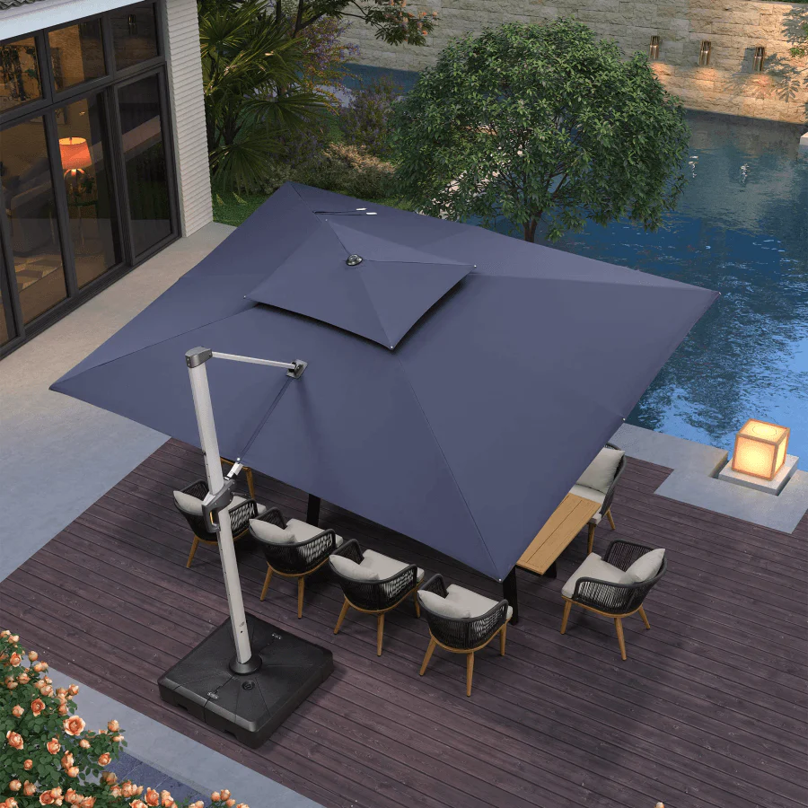 PURPLE LEAF Large Rectangular Porch Umbrella Outside Cantilever Patio Yard Umbrella - Image 37