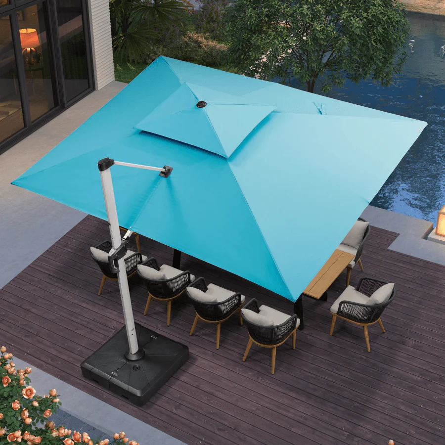 PURPLE LEAF Large Rectangular Porch Umbrella Outside Cantilever Patio Yard Umbrella - Image 38