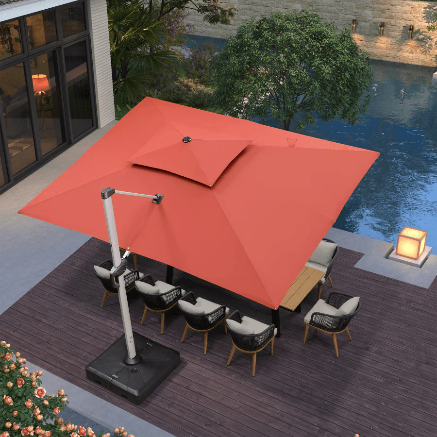 PURPLE LEAF Large Rectangular Porch Umbrella Outside Cantilever Patio Yard Umbrella - Image 41