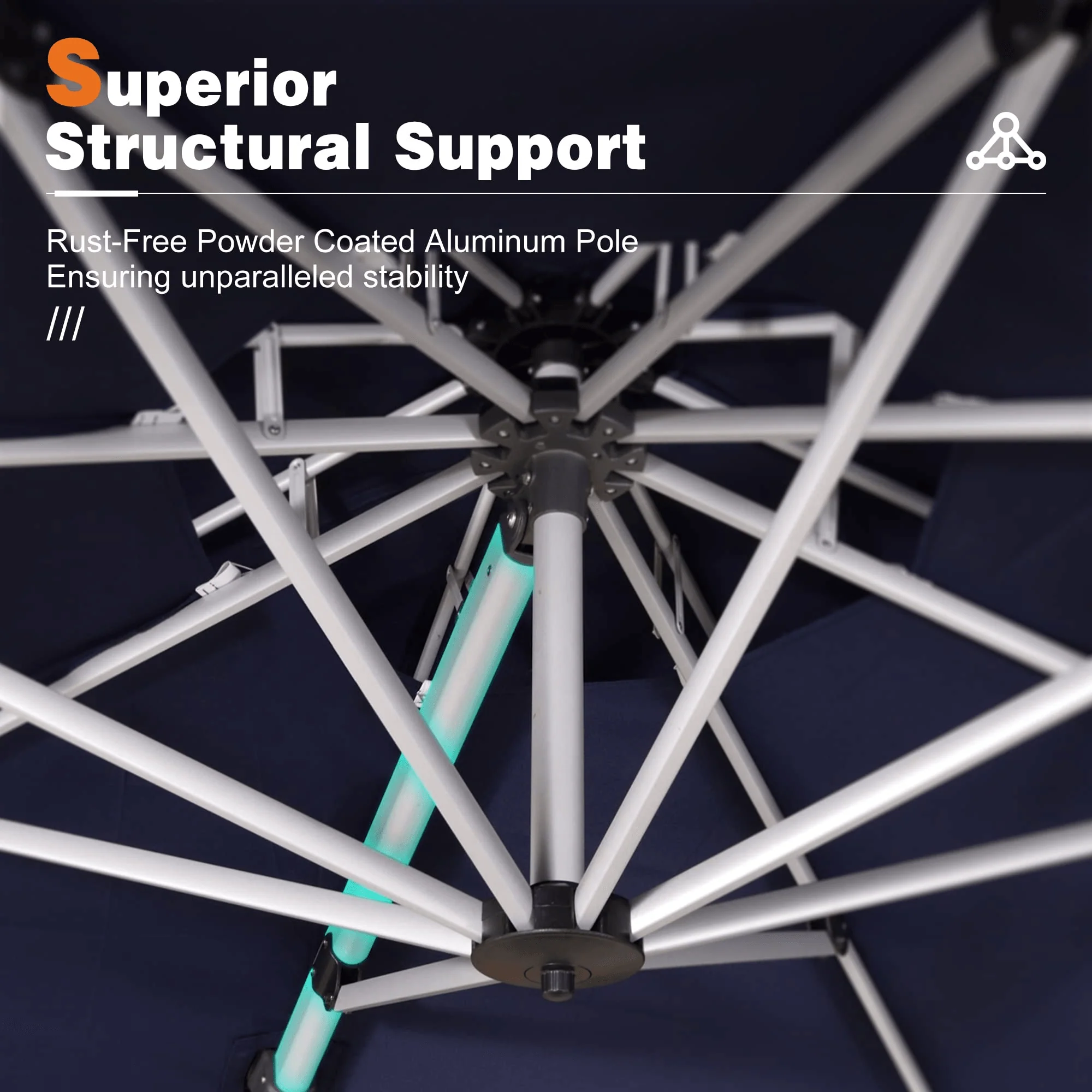 PURPLE LEAF Large Rectangular Porch Umbrella Outside Cantilever Patio Yard Umbrella - Image 46