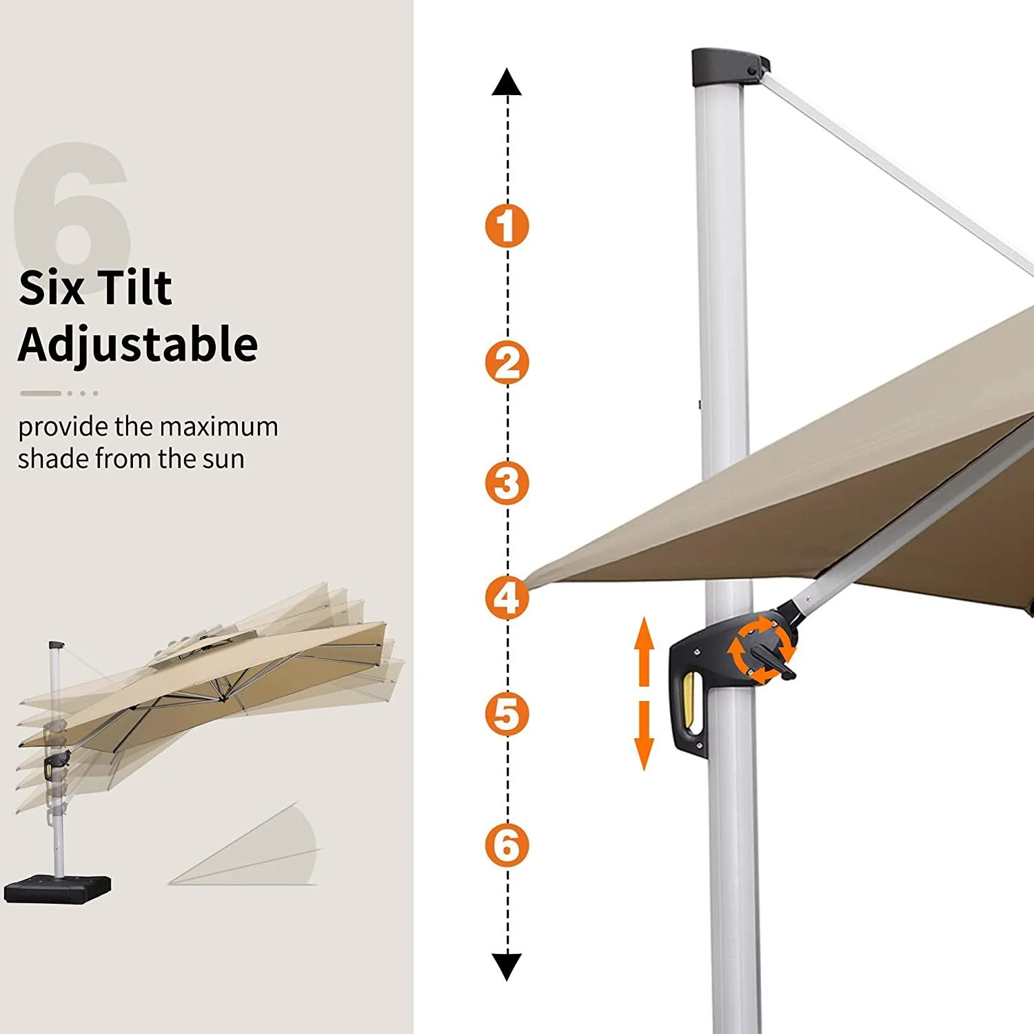 PURPLE LEAF Large Rectangular Porch Umbrella Outside Cantilever Patio Yard Umbrella - Image 48
