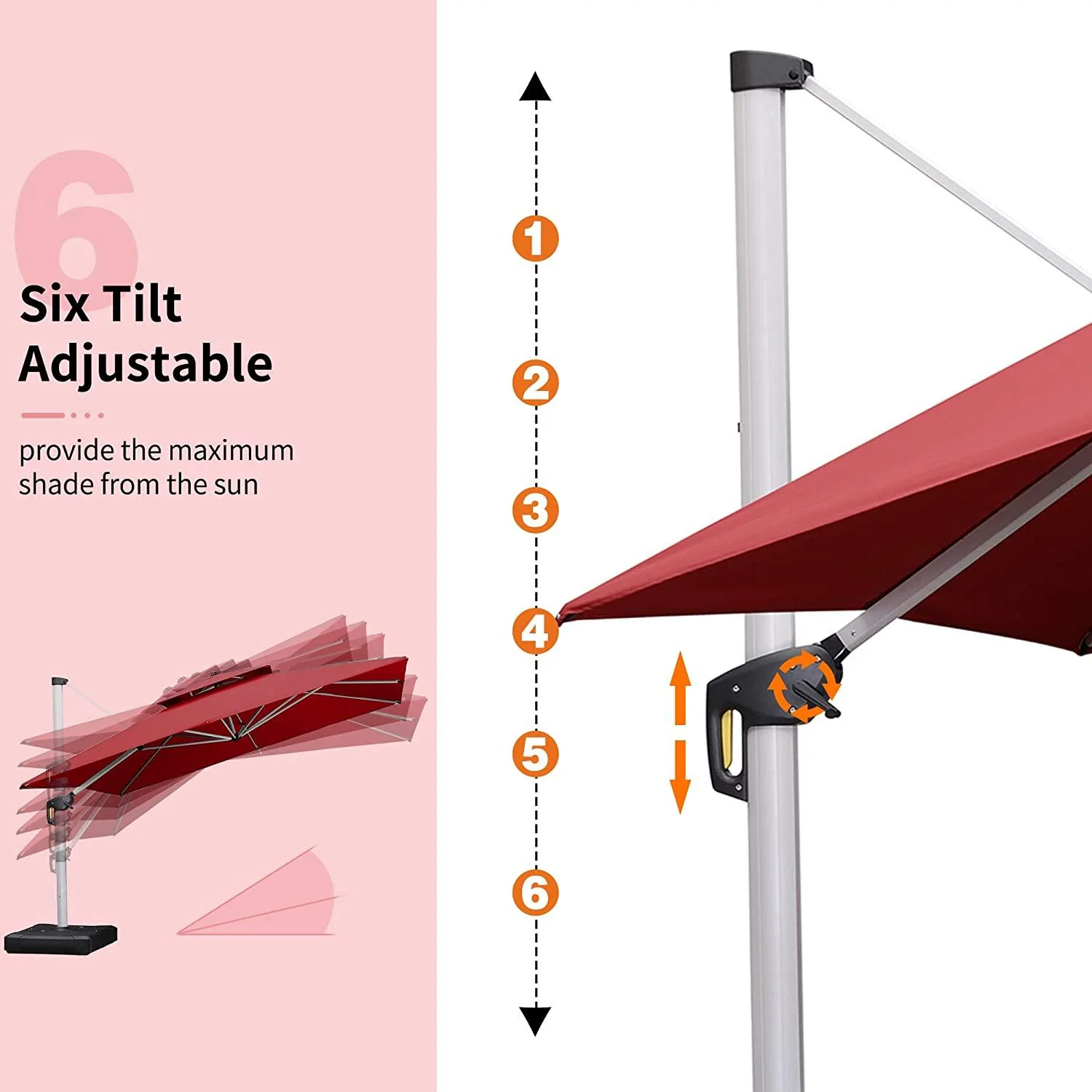 PURPLE LEAF Large Rectangular Porch Umbrella Outside Cantilever Patio Yard Umbrella - Image 52