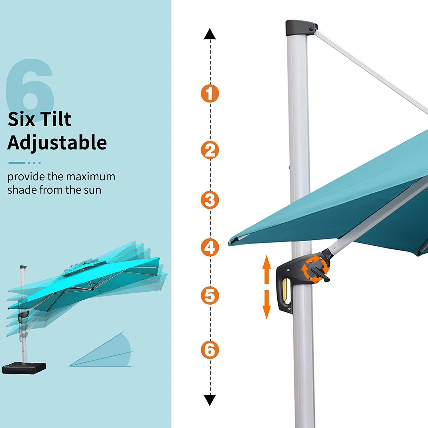 PURPLE LEAF Large Rectangular Porch Umbrella Outside Cantilever Patio Yard Umbrella - Image 57