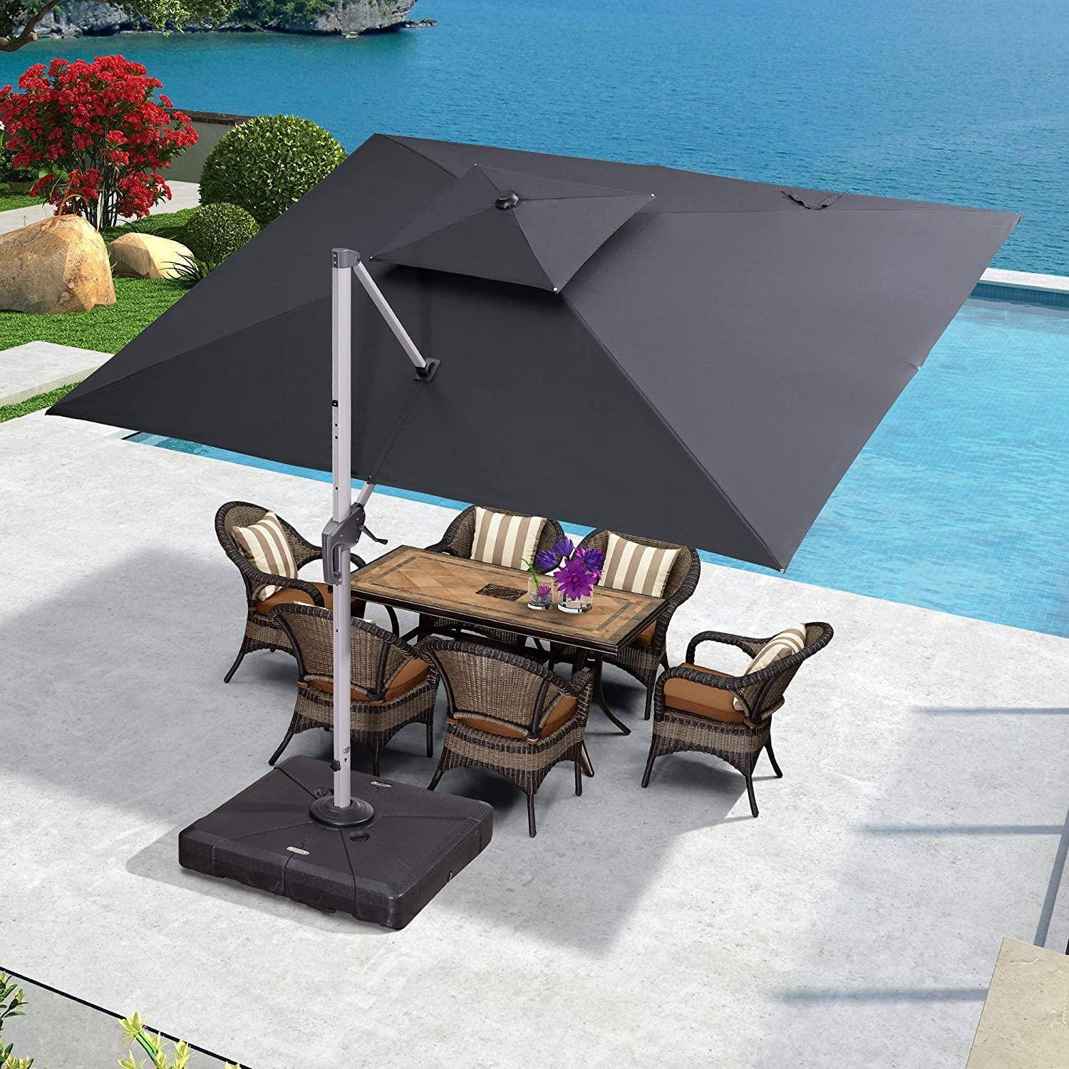 PURPLE LEAF Large Rectangular Porch Umbrella Outside Cantilever Patio Yard Umbrella - Image 58