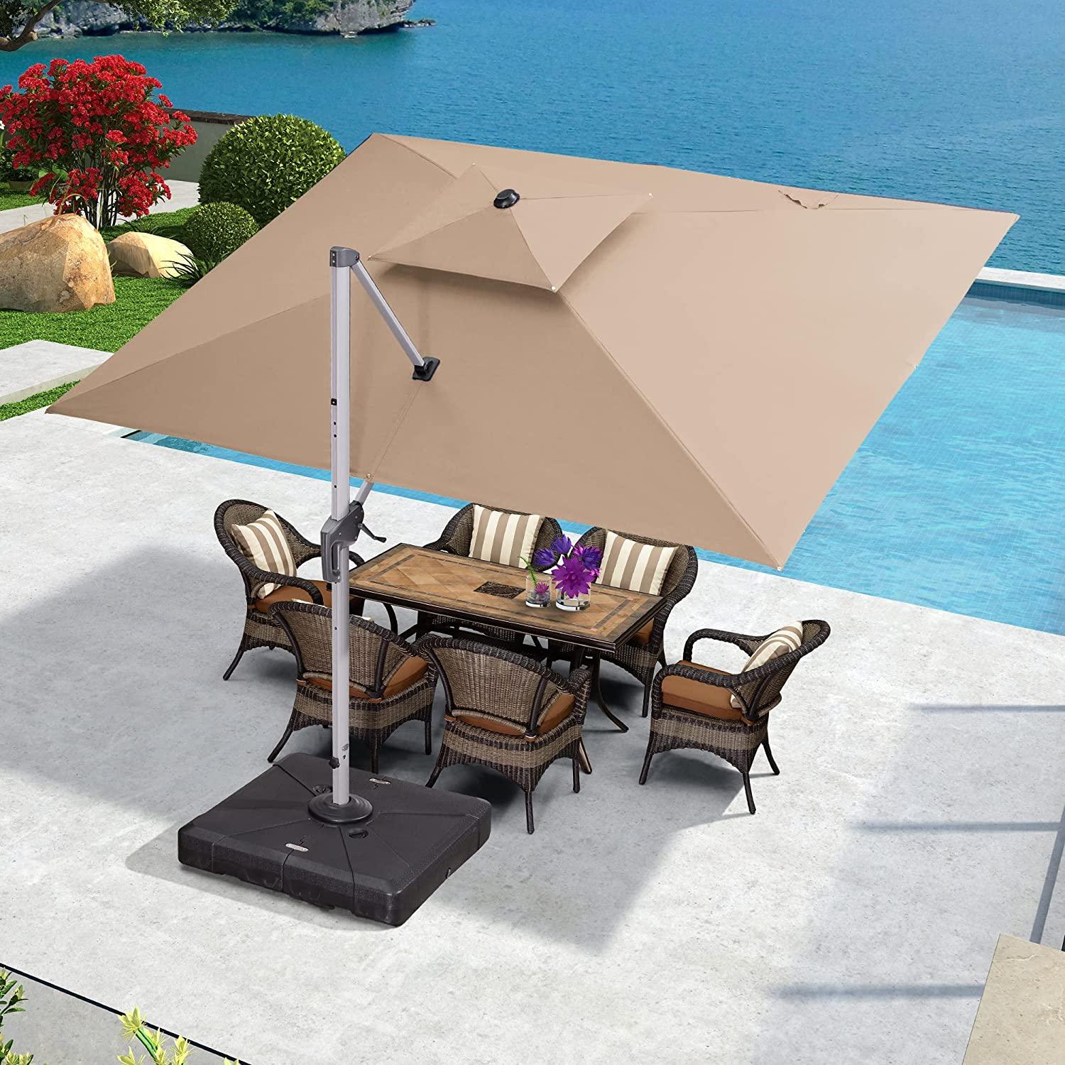 PURPLE LEAF Large Rectangular Porch Umbrella Outside Cantilever Patio Yard Umbrella - Image 59