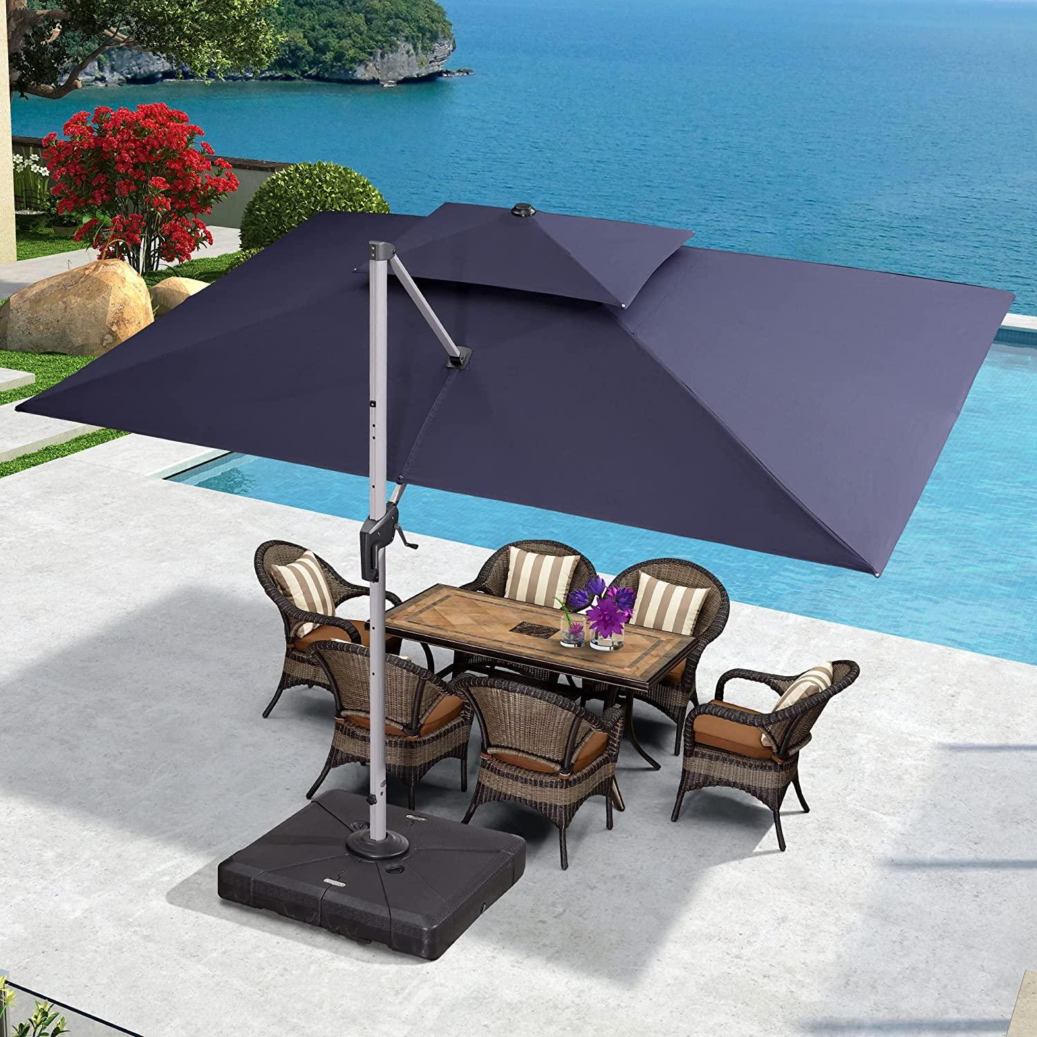 PURPLE LEAF Large Rectangular Porch Umbrella Outside Cantilever Patio Yard Umbrella - Image 60