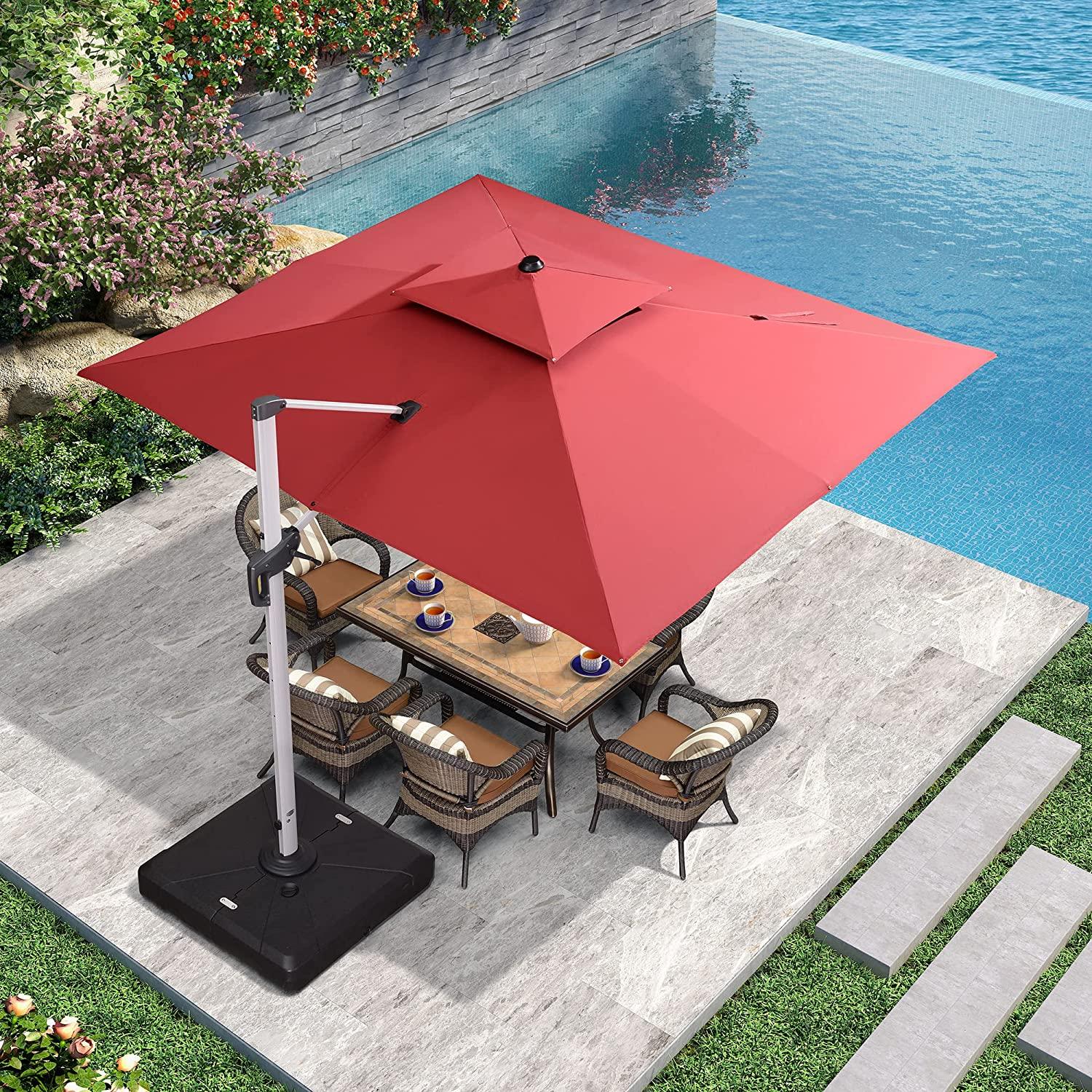 PURPLE LEAF Large Rectangular Porch Umbrella Outside Cantilever Patio Yard Umbrella - Image 62