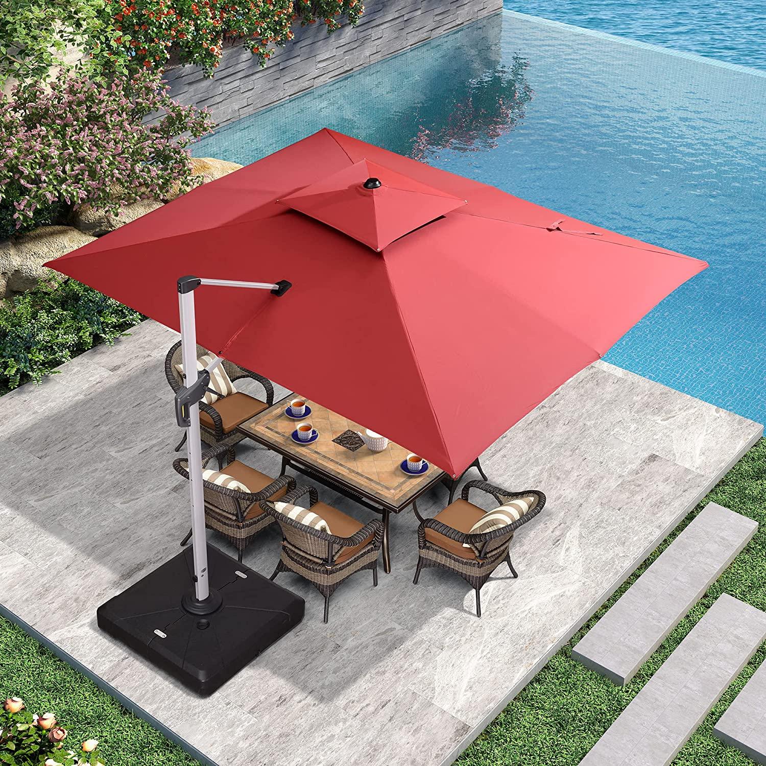 PURPLE LEAF Large Rectangular Porch Umbrella Outside Cantilever Patio Yard Umbrella - Image 63