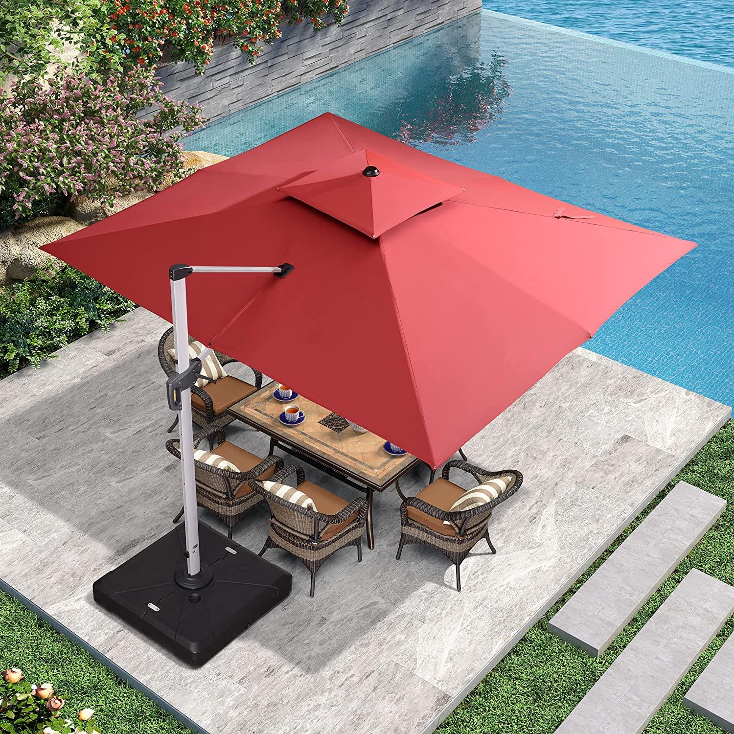PURPLE LEAF Large Rectangular Porch Umbrella Outside Cantilever Patio Yard Umbrella - Image 64