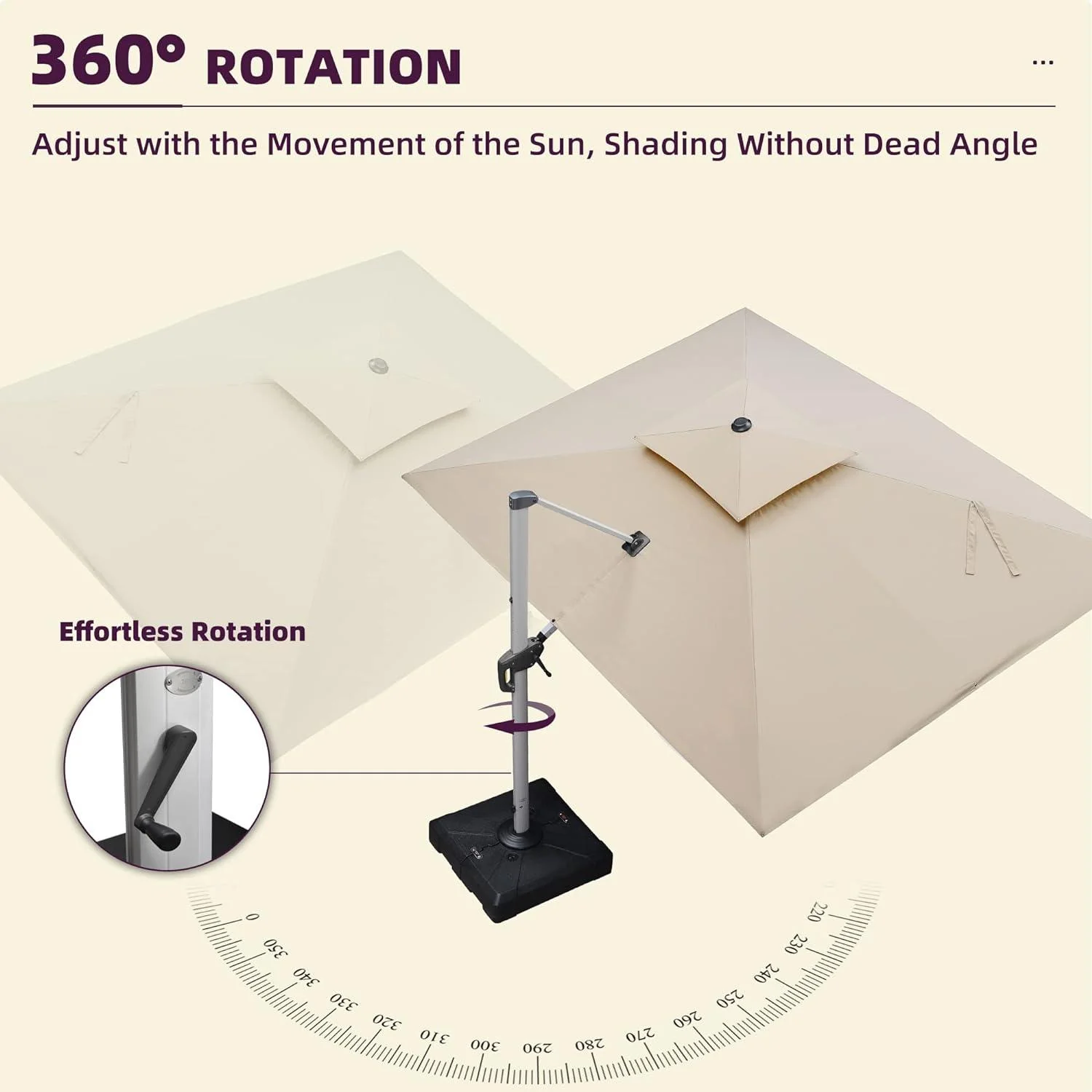 PURPLE LEAF Large Rectangular Porch Umbrella Outside Cantilever Patio Yard Umbrella - Image 66