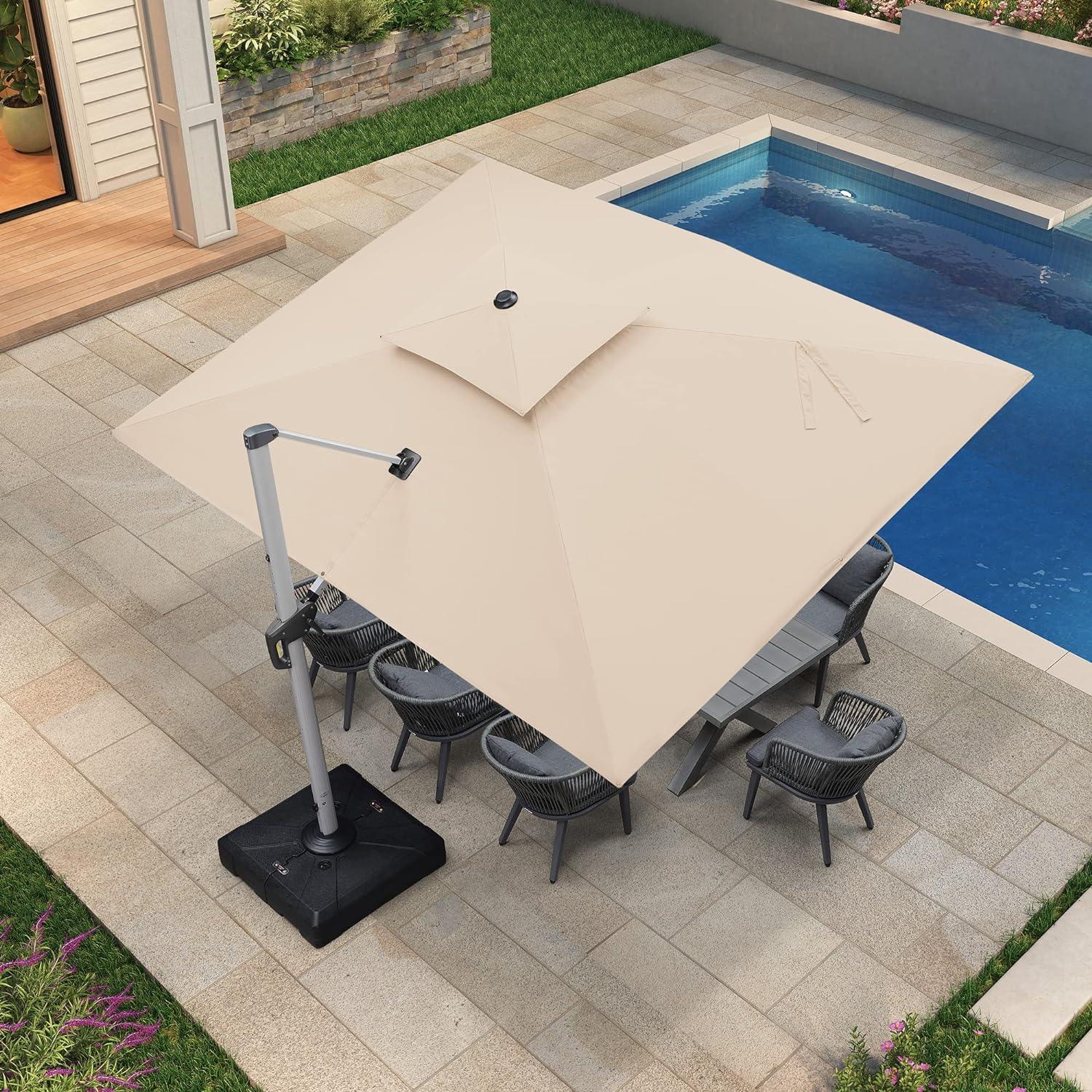 PURPLE LEAF Large Rectangular Porch Umbrella Outside Cantilever Patio Yard Umbrella - Image 4