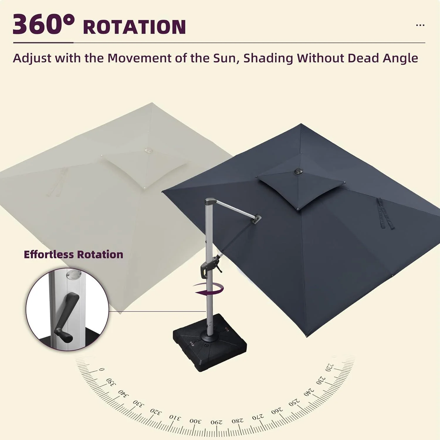 PURPLE LEAF Large Rectangular Porch Umbrella Outside Cantilever Patio Yard Umbrella - Image 68