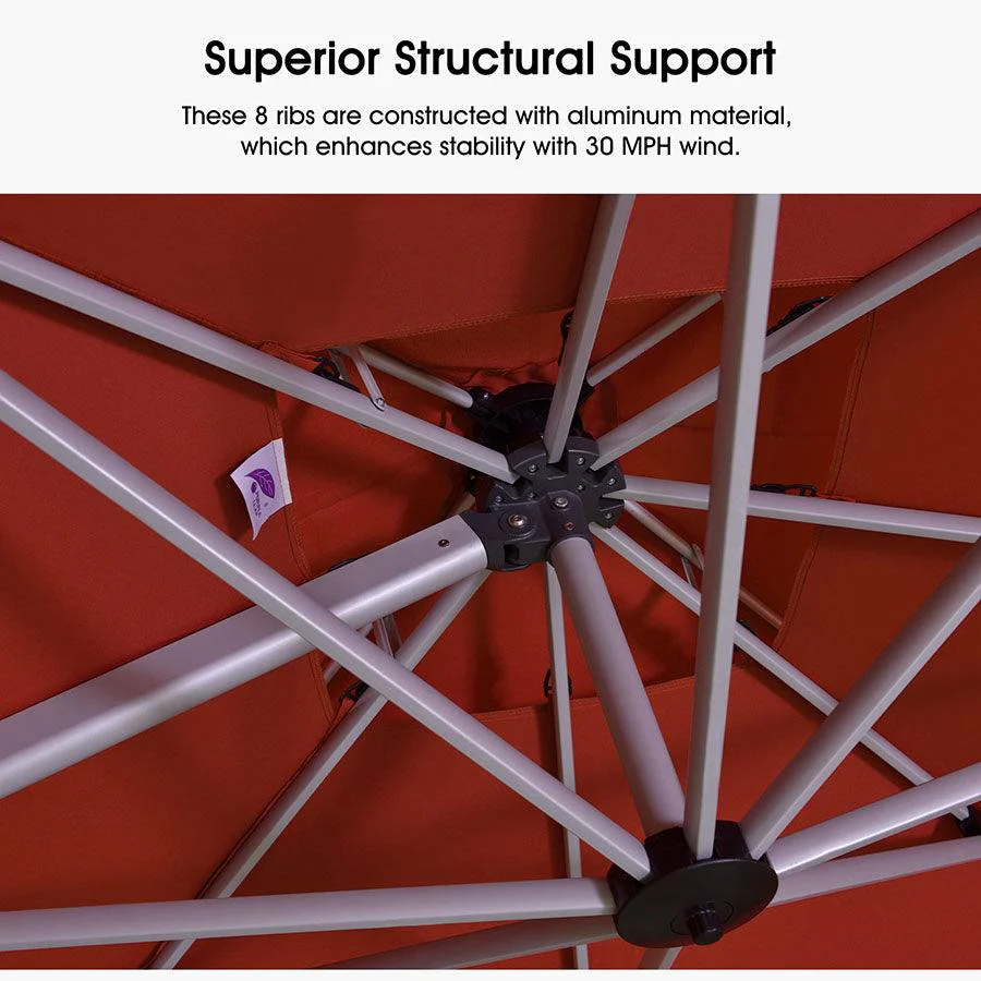 PURPLE LEAF Large Rectangular Porch Umbrella Outside Cantilever Patio Yard Umbrella - Image 79