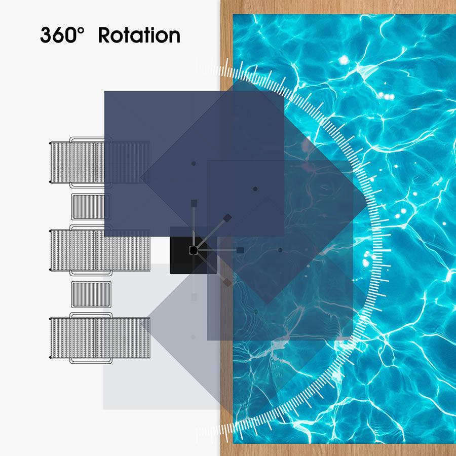 PURPLE LEAF Large Rectangular Porch Umbrella Outside Cantilever Patio Yard Umbrella - Image 89