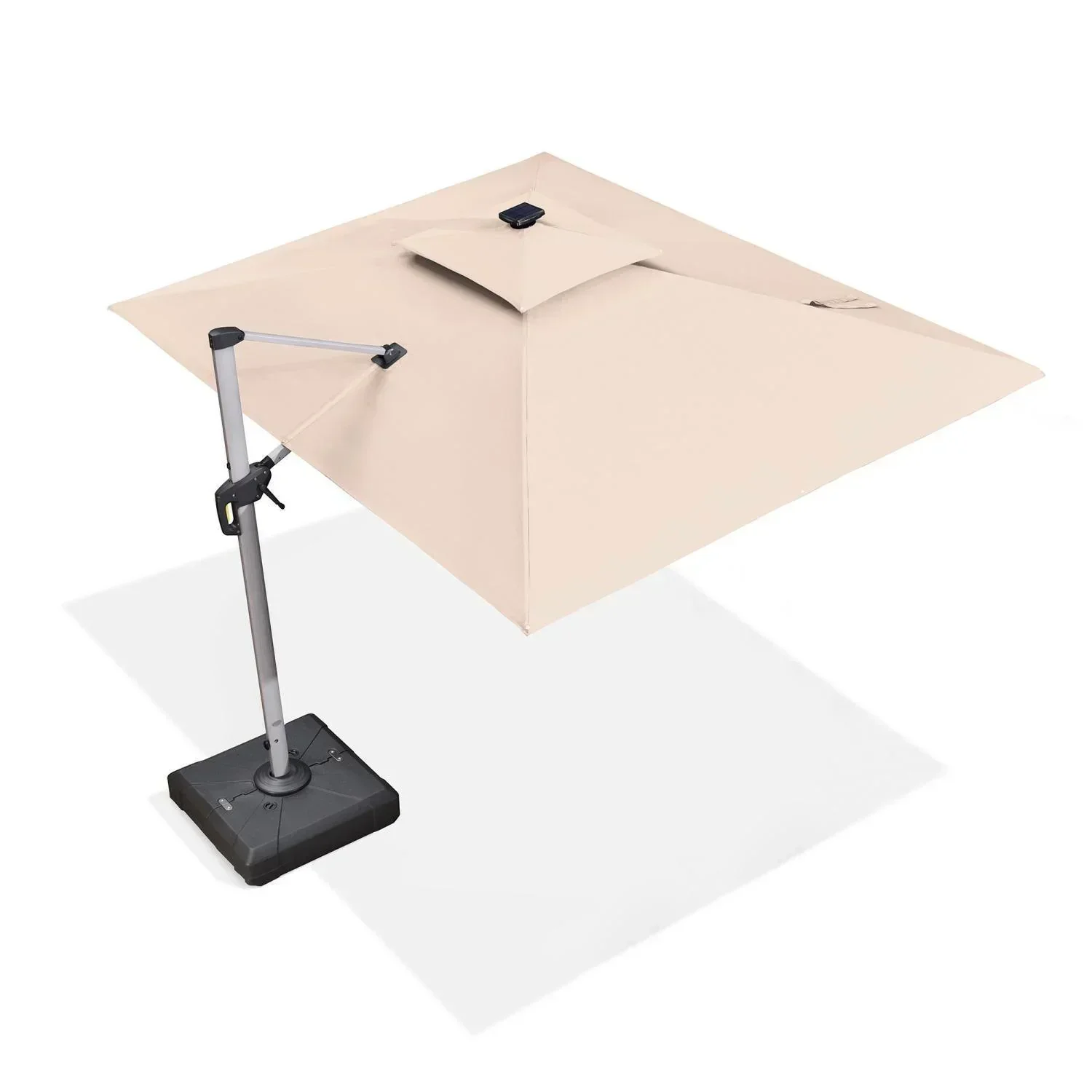 PURPLE LEAF Solar Powered Umbrella LED Rectangular Patio Umbrella with Lights - Image 107