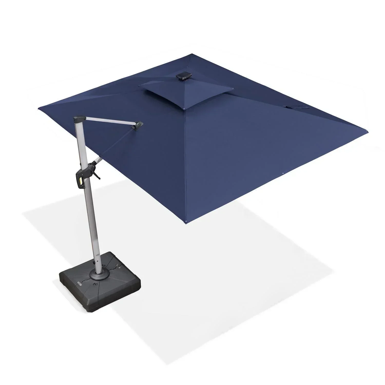 PURPLE LEAF Solar Powered Umbrella LED Rectangular Patio Umbrella with Lights - Image 109