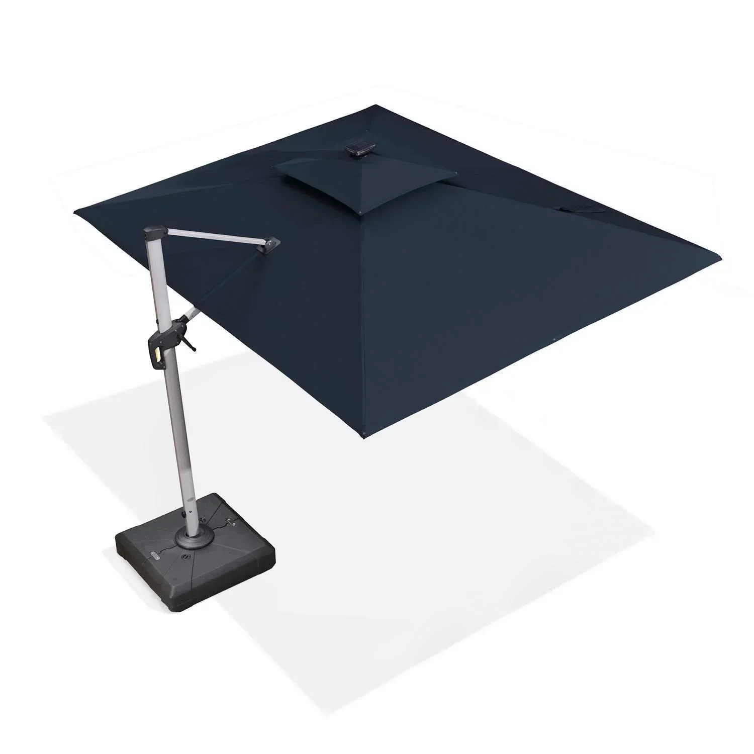 PURPLE LEAF Solar Powered Umbrella LED Rectangular Patio Umbrella with Lights - Image 110