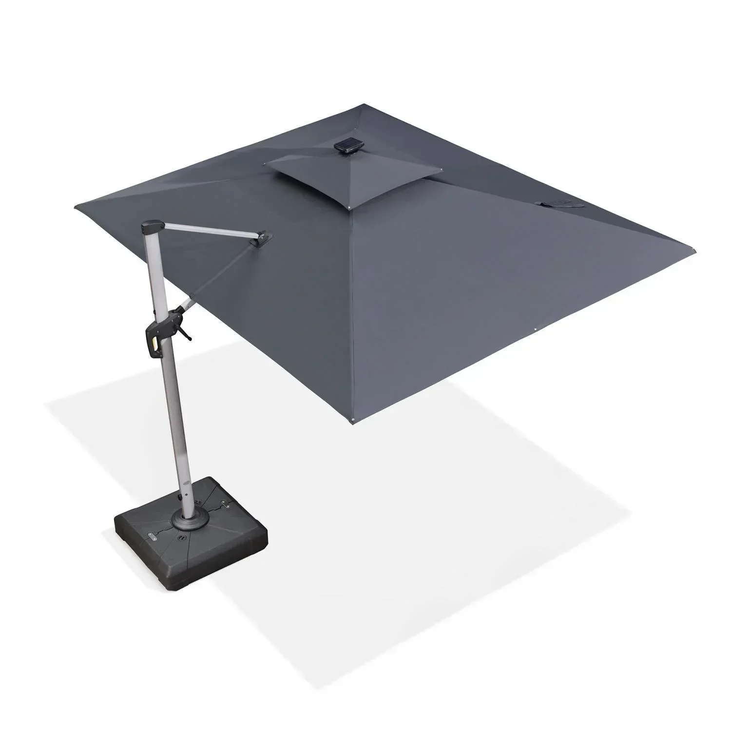 PURPLE LEAF Solar Powered Umbrella LED Rectangular Patio Umbrella with Lights - Image 111