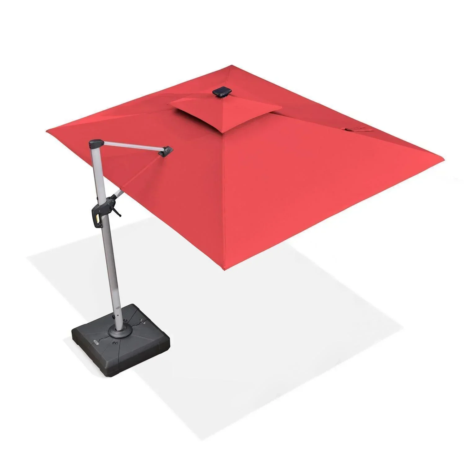 PURPLE LEAF Solar Powered Umbrella LED Rectangular Patio Umbrella with Lights - Image 114