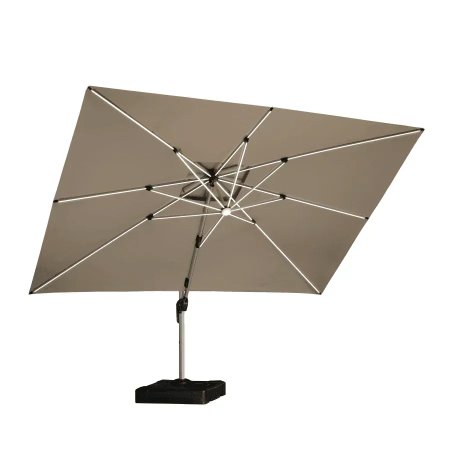 PURPLE LEAF Solar Powered Umbrella LED Rectangular Patio Umbrella with Lights - Image 15