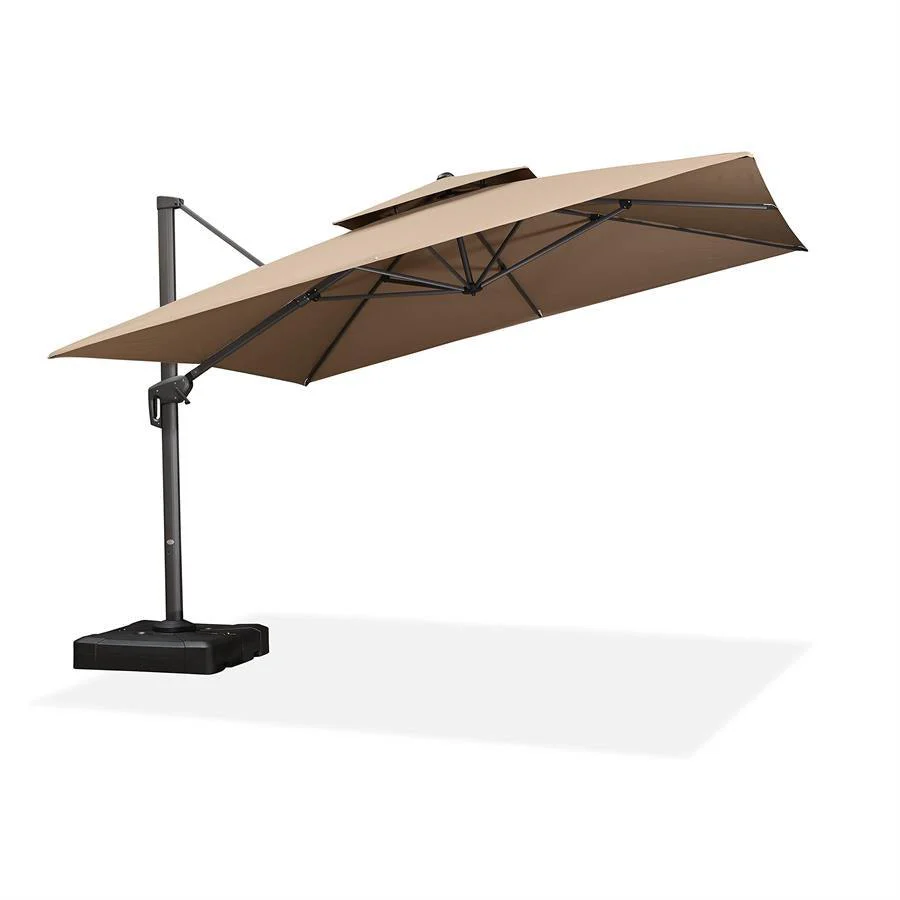 PURPLE LEAF Cantilever Patio Umbrella Gray Pole Outdoor Umbrella with UV Protection - Image 29