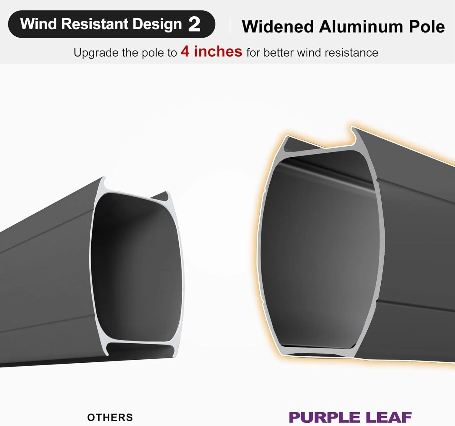 PURPLE LEAF Cantilever Patio Umbrella Gray Pole Outdoor Umbrella with UV Protection - Image 39