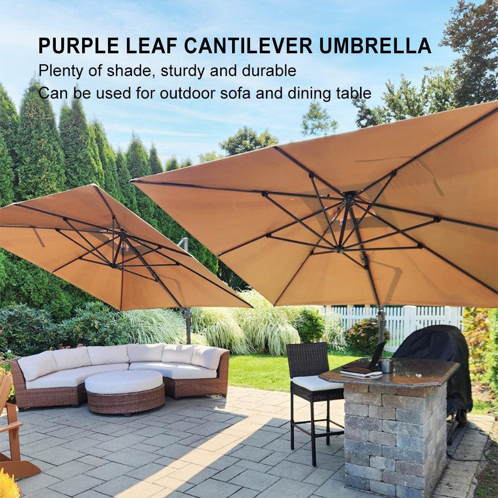 PURPLE LEAF Cantilever Patio Umbrella Gray Pole Outdoor Umbrella with UV Protection - Image 73