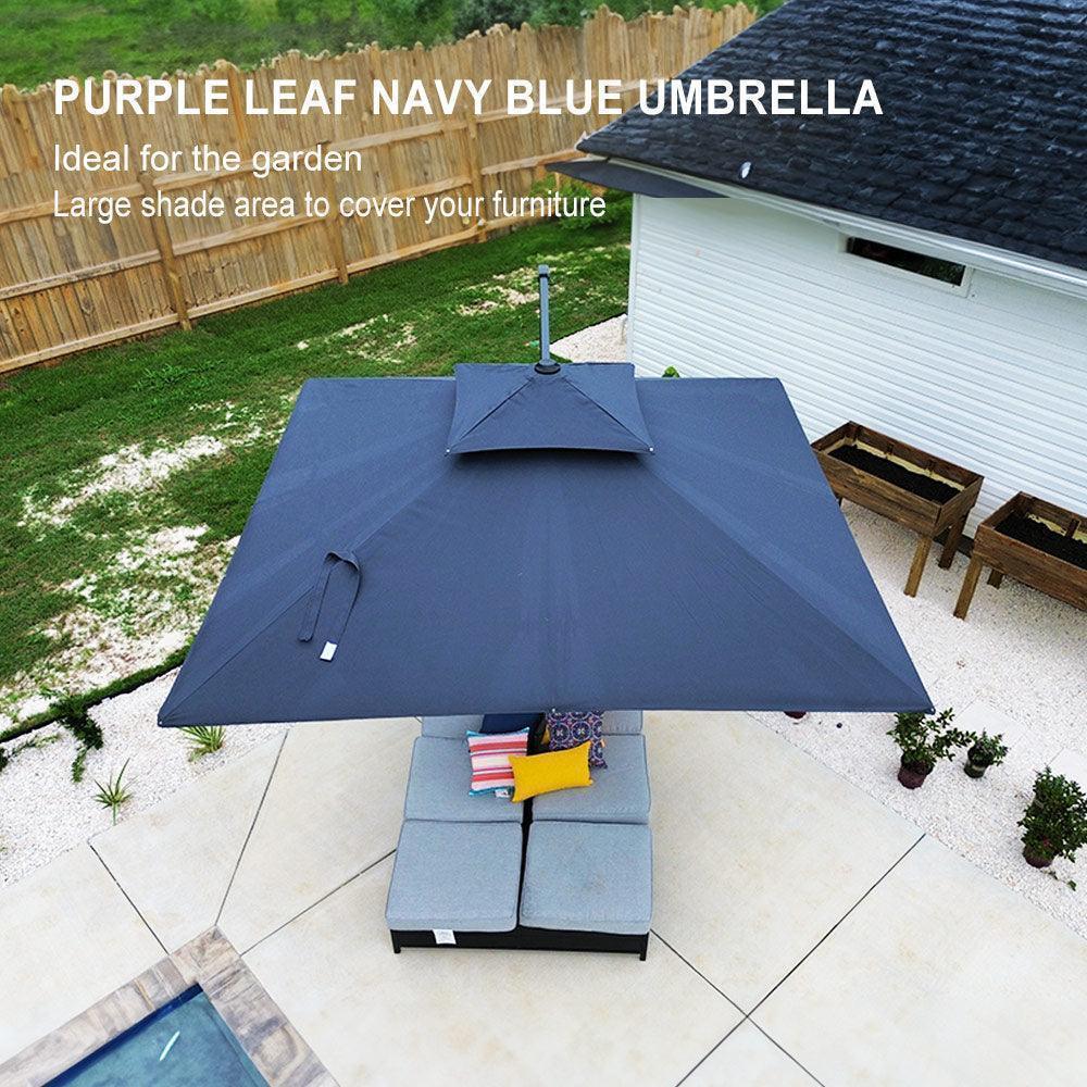 PURPLE LEAF Cantilever Patio Umbrella Gray Pole Outdoor Umbrella with UV Protection - Image 77