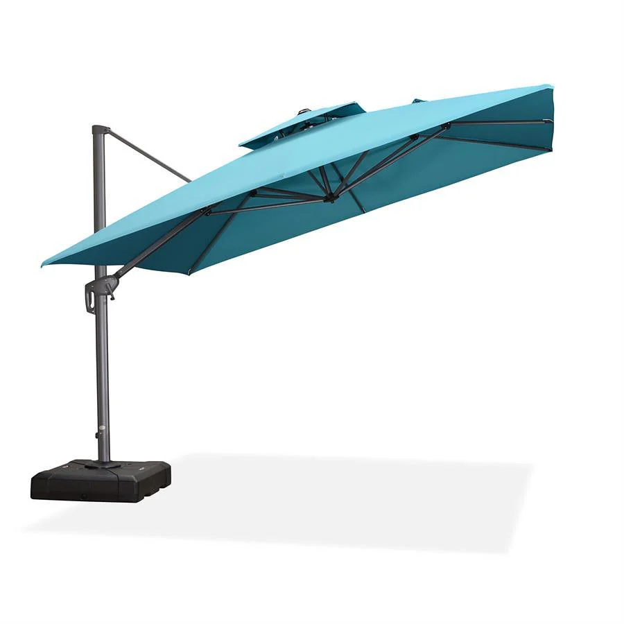 PURPLE LEAF Cantilever Patio Umbrella Gray Pole Outdoor Umbrella with UV Protection - Image 35