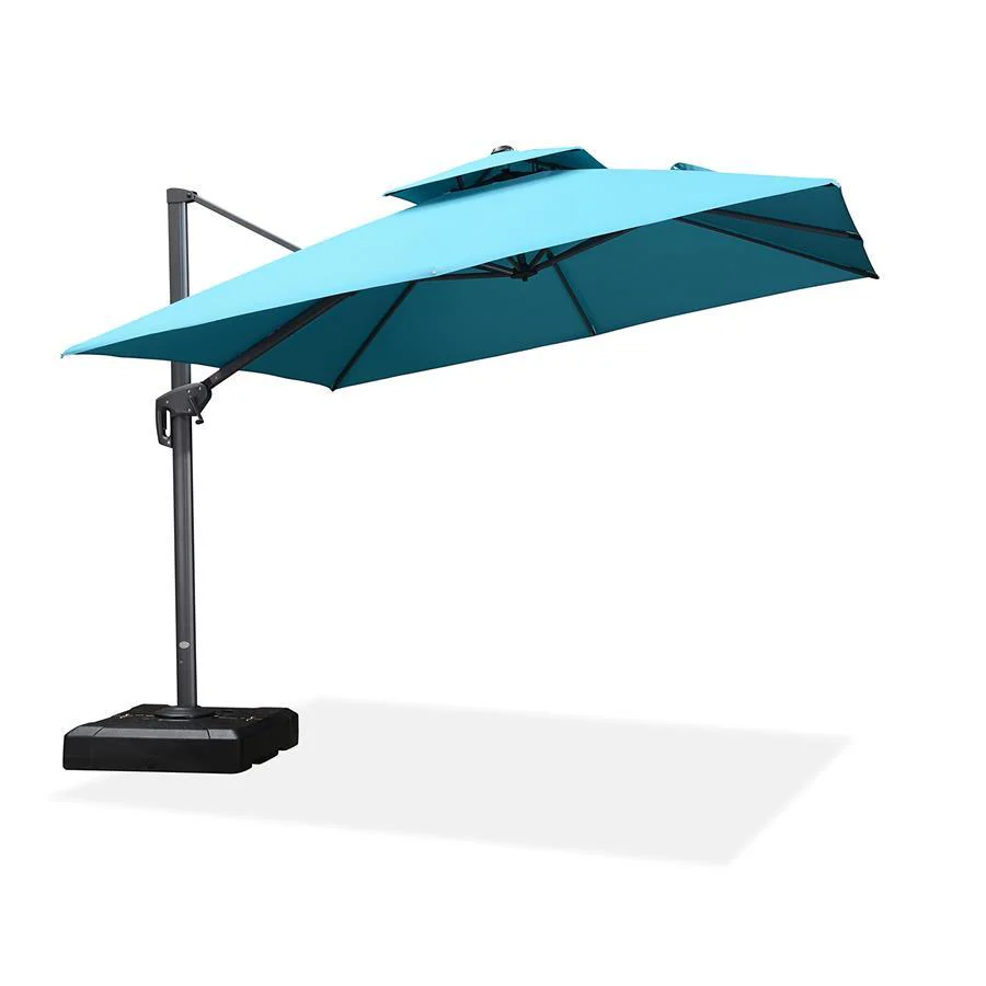 PURPLE LEAF Cantilever Patio Umbrella Gray Pole Outdoor Umbrella with UV Protection - Image 36