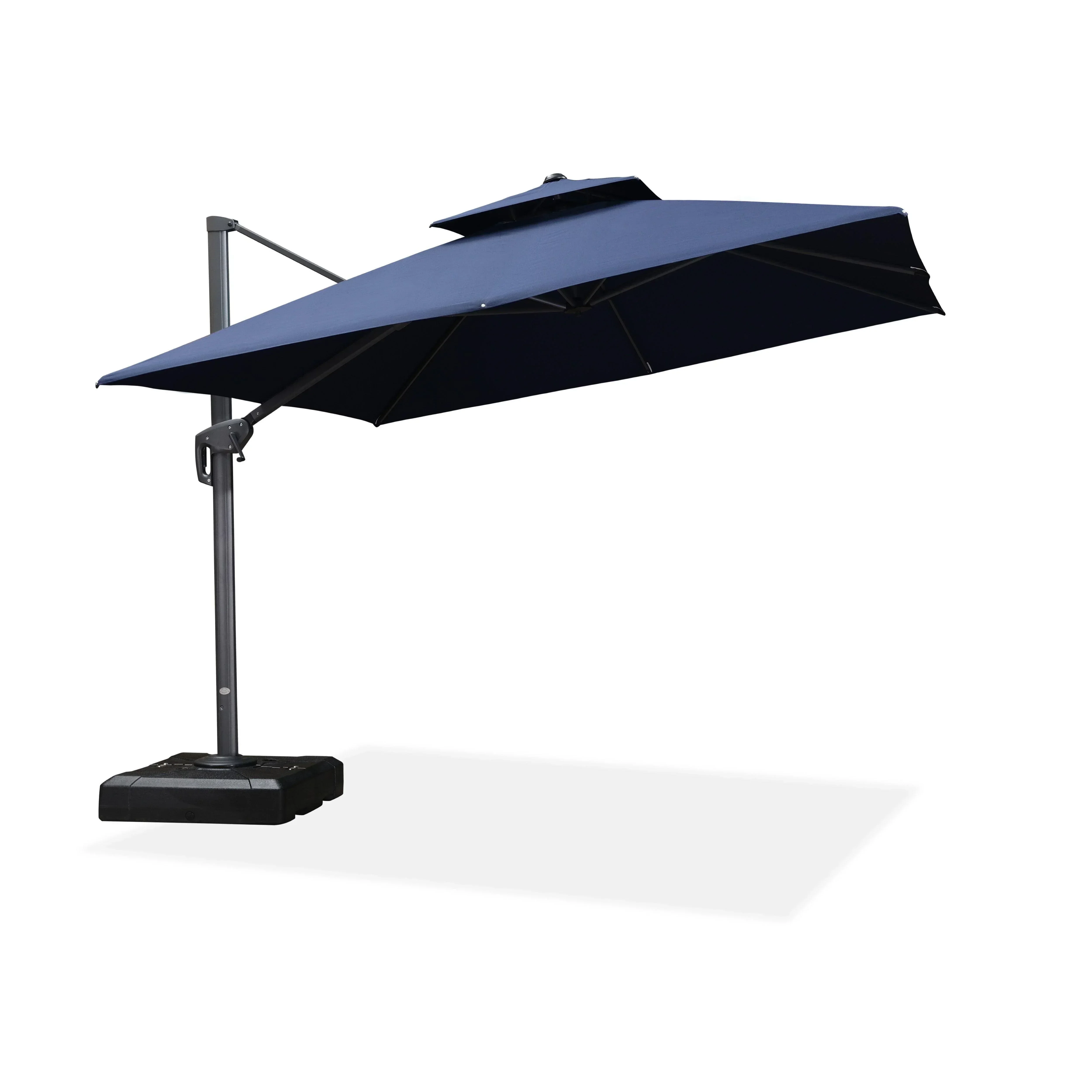 PURPLE LEAF Cantilever Patio Umbrella Gray Pole Outdoor Umbrella with UV Protection - Image 102
