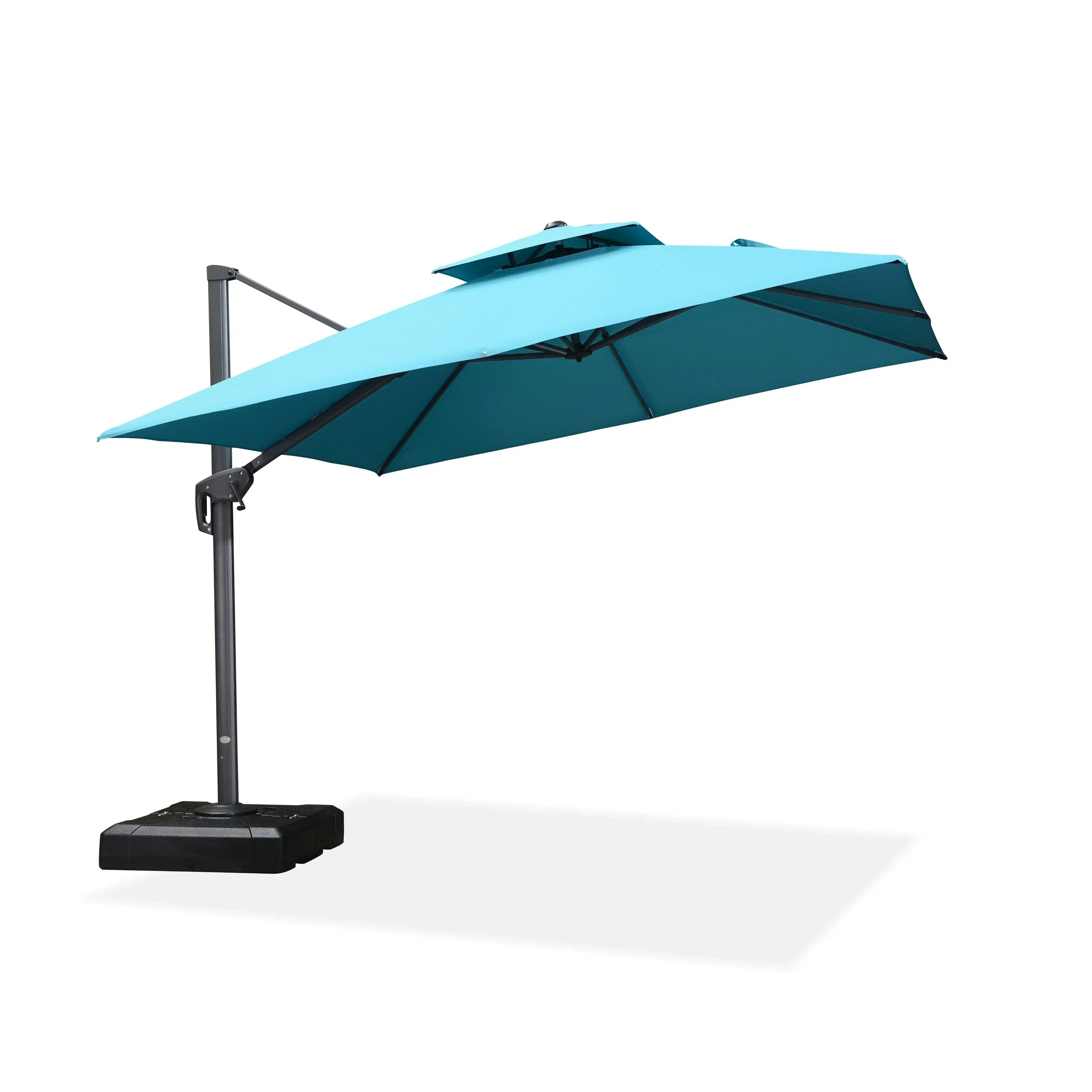 PURPLE LEAF Cantilever Patio Umbrella Gray Pole Outdoor Umbrella with UV Protection - Image 103