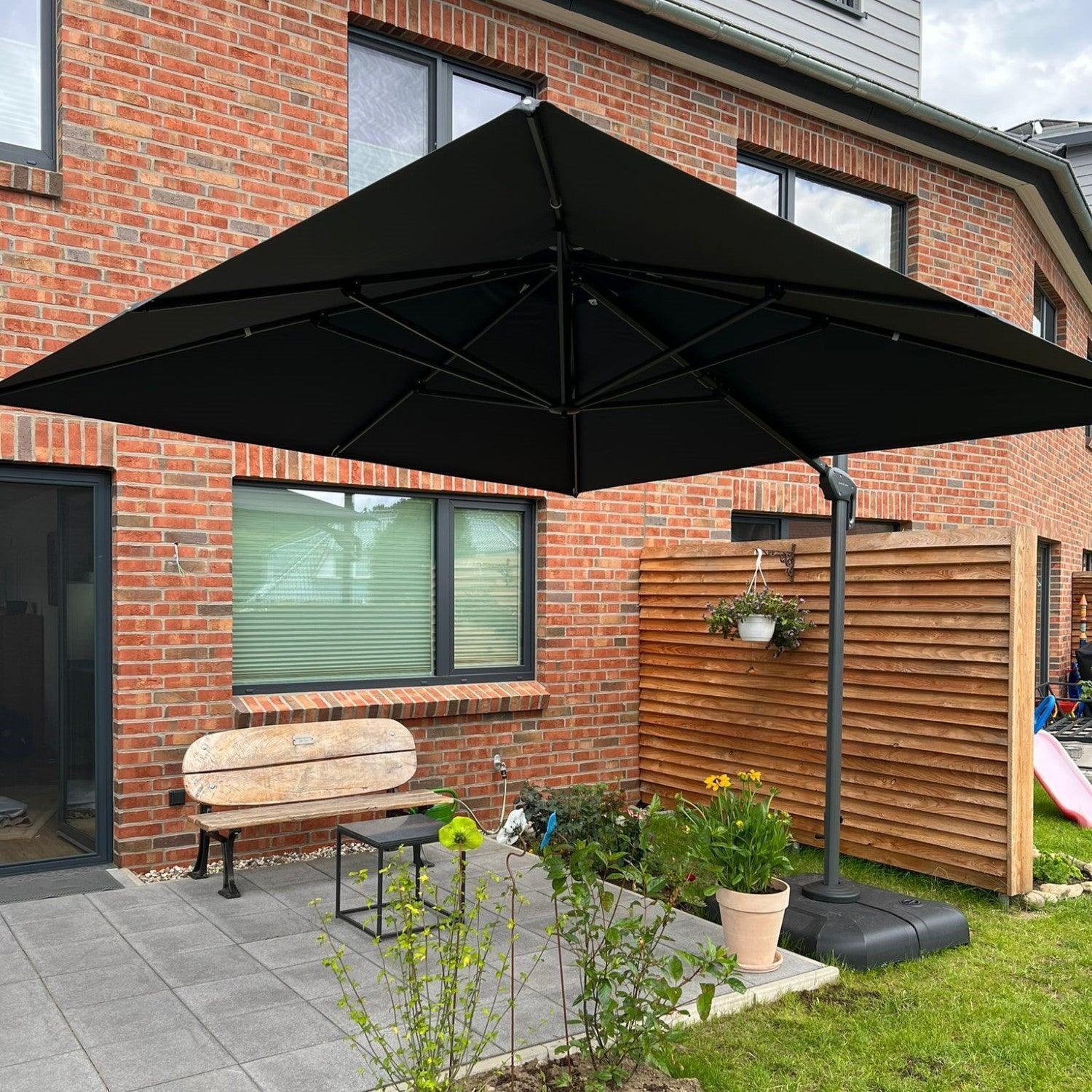 PURPLE LEAF Cantilever Patio Umbrella Gray Pole Outdoor Umbrella with UV Protection - Image 105