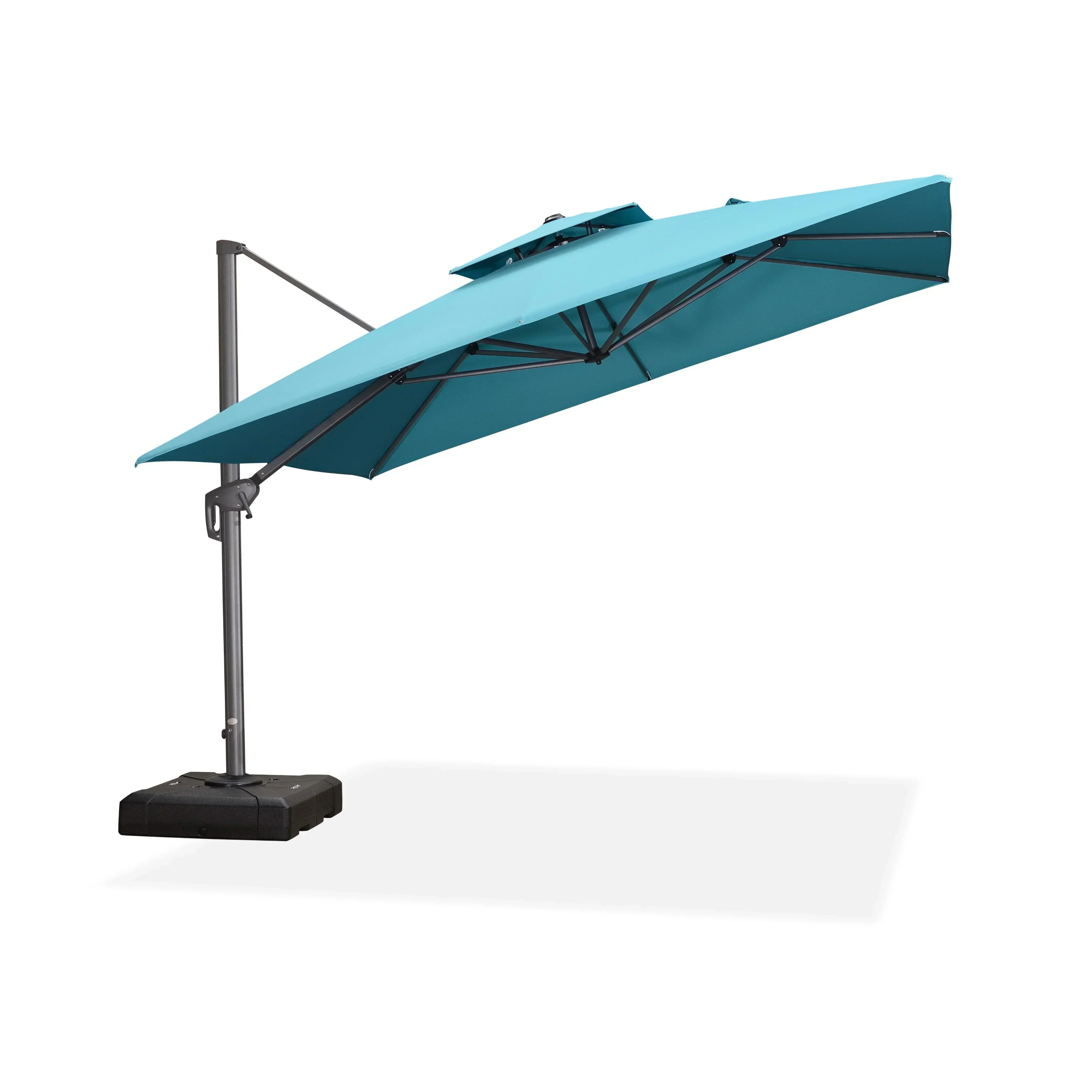 PURPLE LEAF Cantilever Patio Umbrella Gray Pole Outdoor Umbrella with UV Protection - Image 107