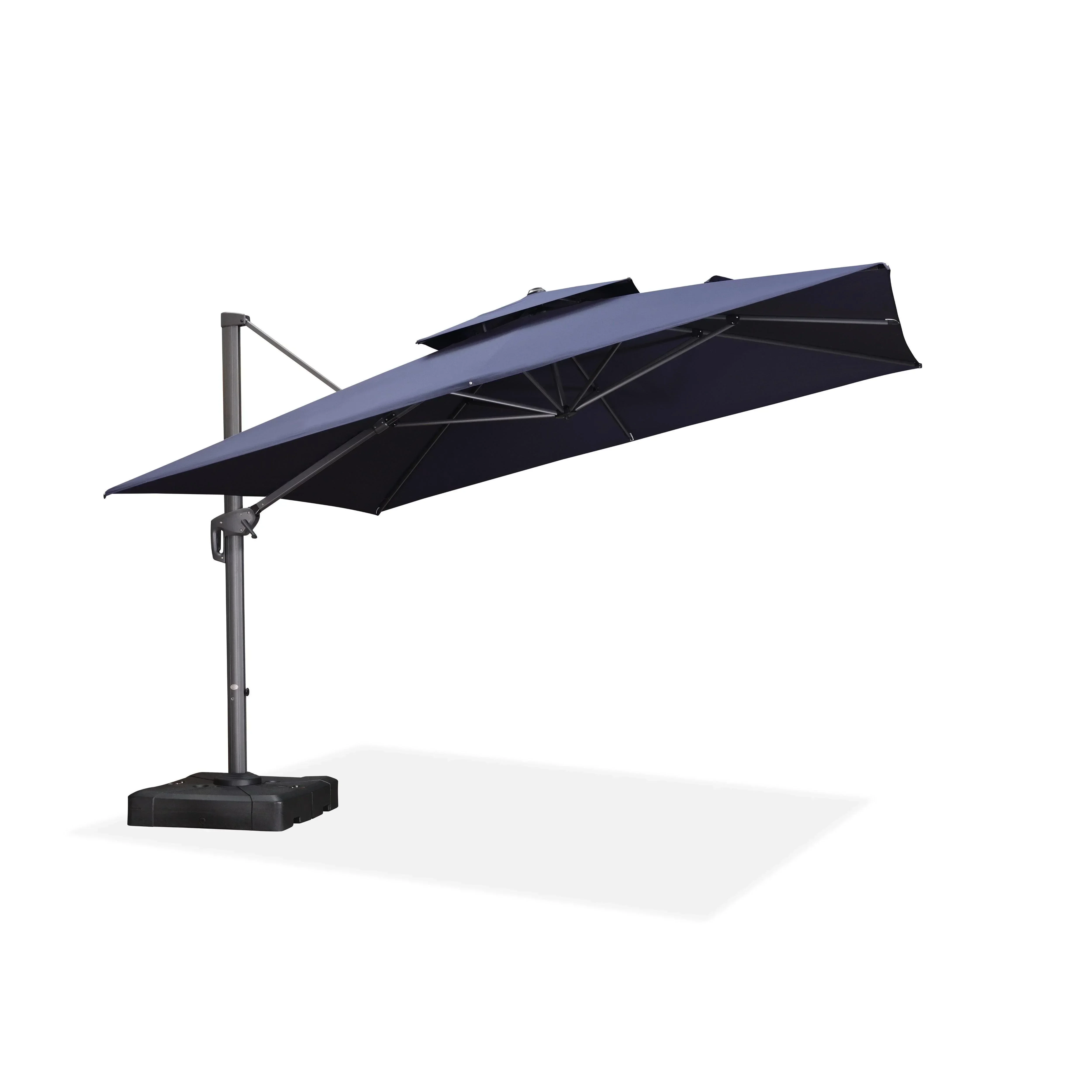 PURPLE LEAF Cantilever Patio Umbrella Gray Pole Outdoor Umbrella with UV Protection - Image 110