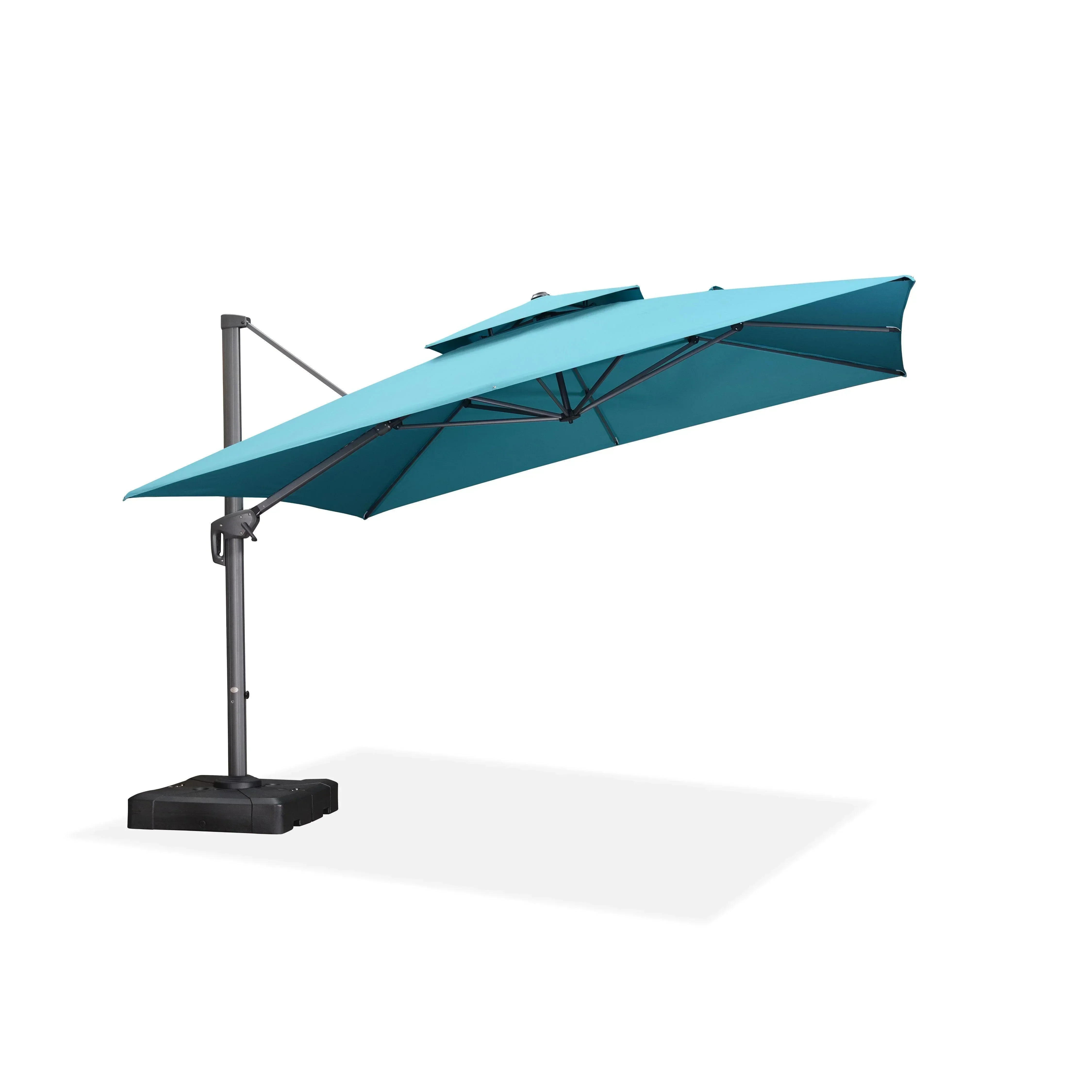 PURPLE LEAF Cantilever Patio Umbrella Gray Pole Outdoor Umbrella with UV Protection - Image 111