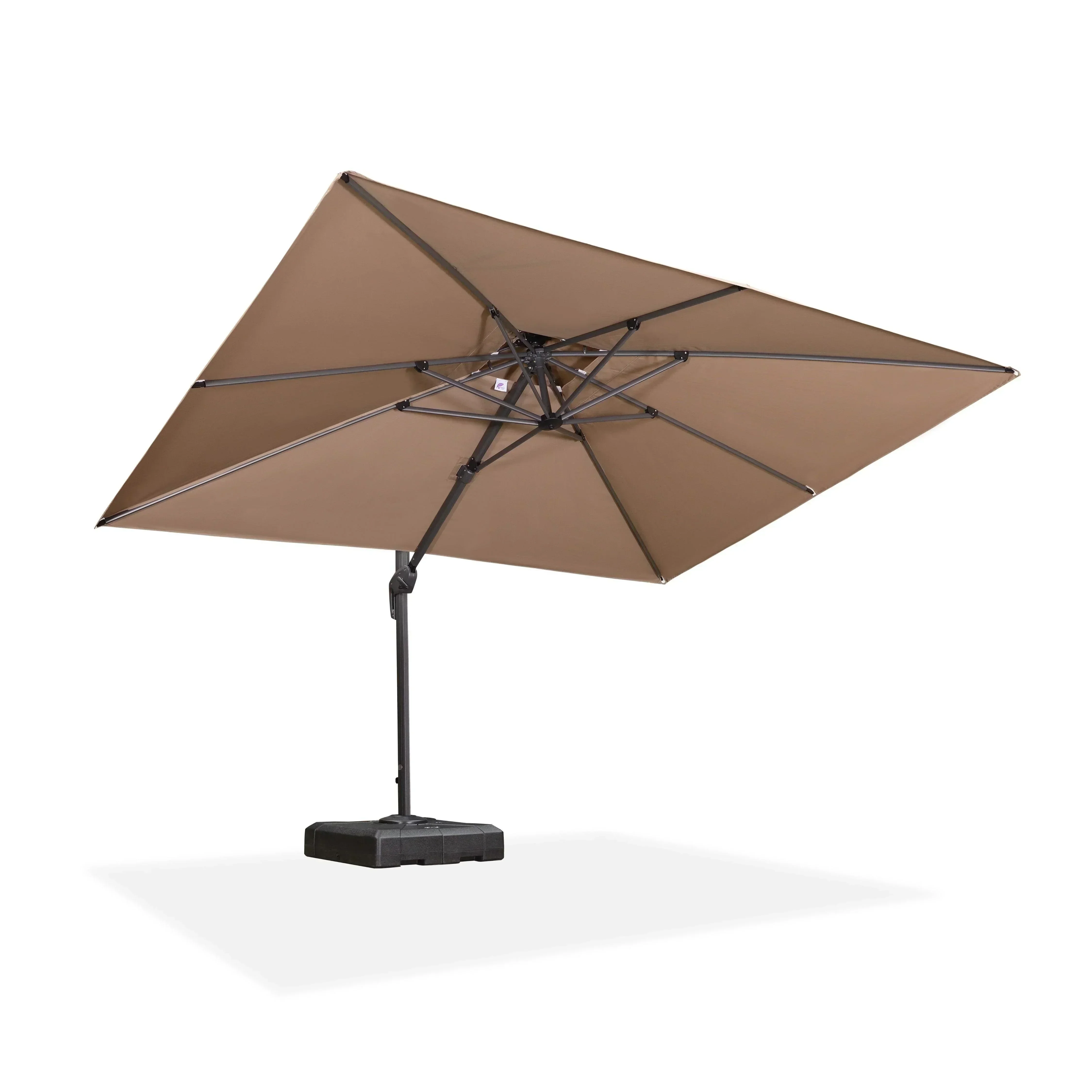 PURPLE LEAF Cantilever Patio Umbrella Gray Pole Outdoor Umbrella with UV Protection - Image 112