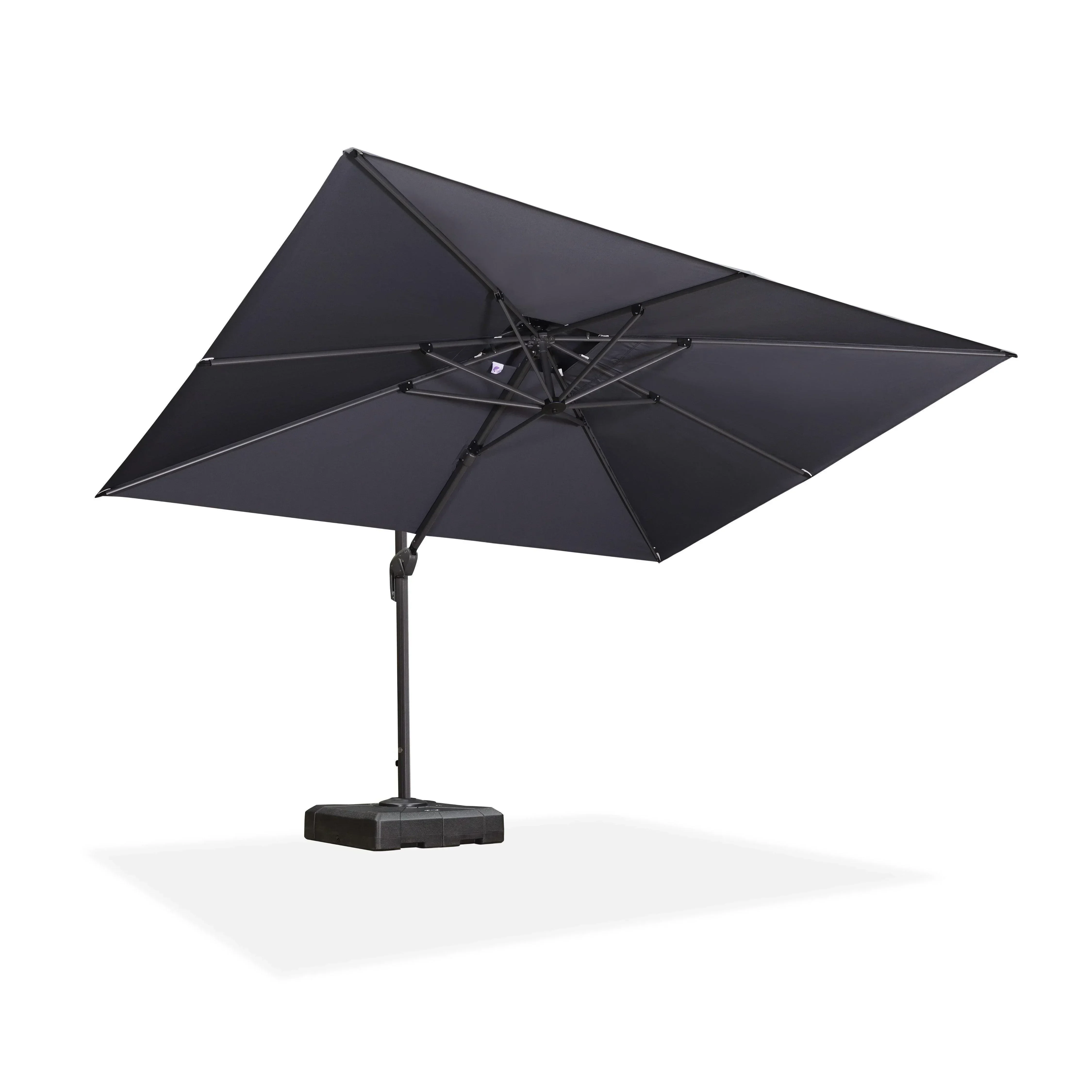 PURPLE LEAF Cantilever Patio Umbrella Gray Pole Outdoor Umbrella with UV Protection - Image 113